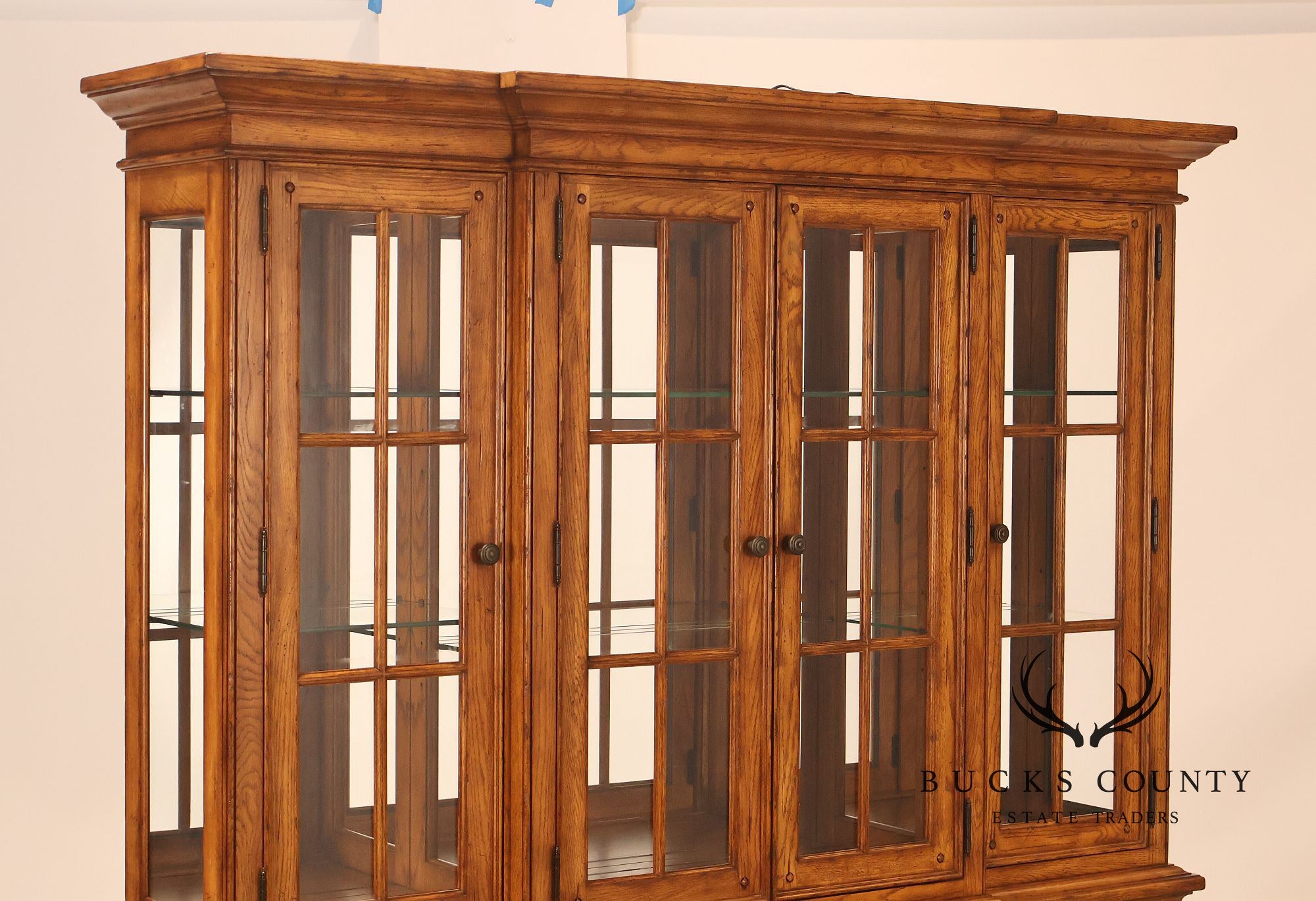 Thomasville Lighted Oak China Cabinet