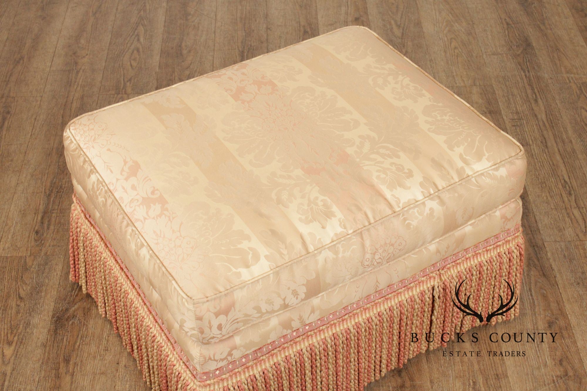 Century Furniture Pair of Fringed Ottomans
