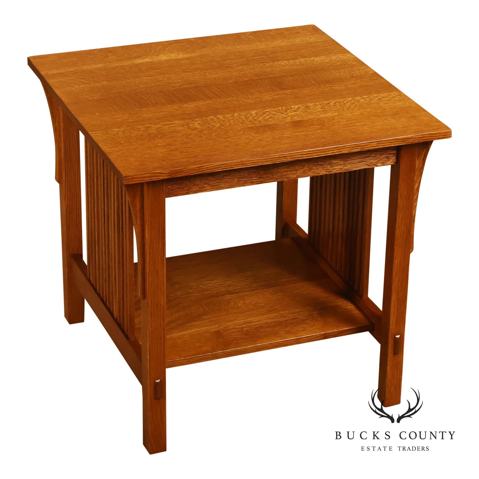 Stickley Mission Collection Oak Spindle Lamp Table
