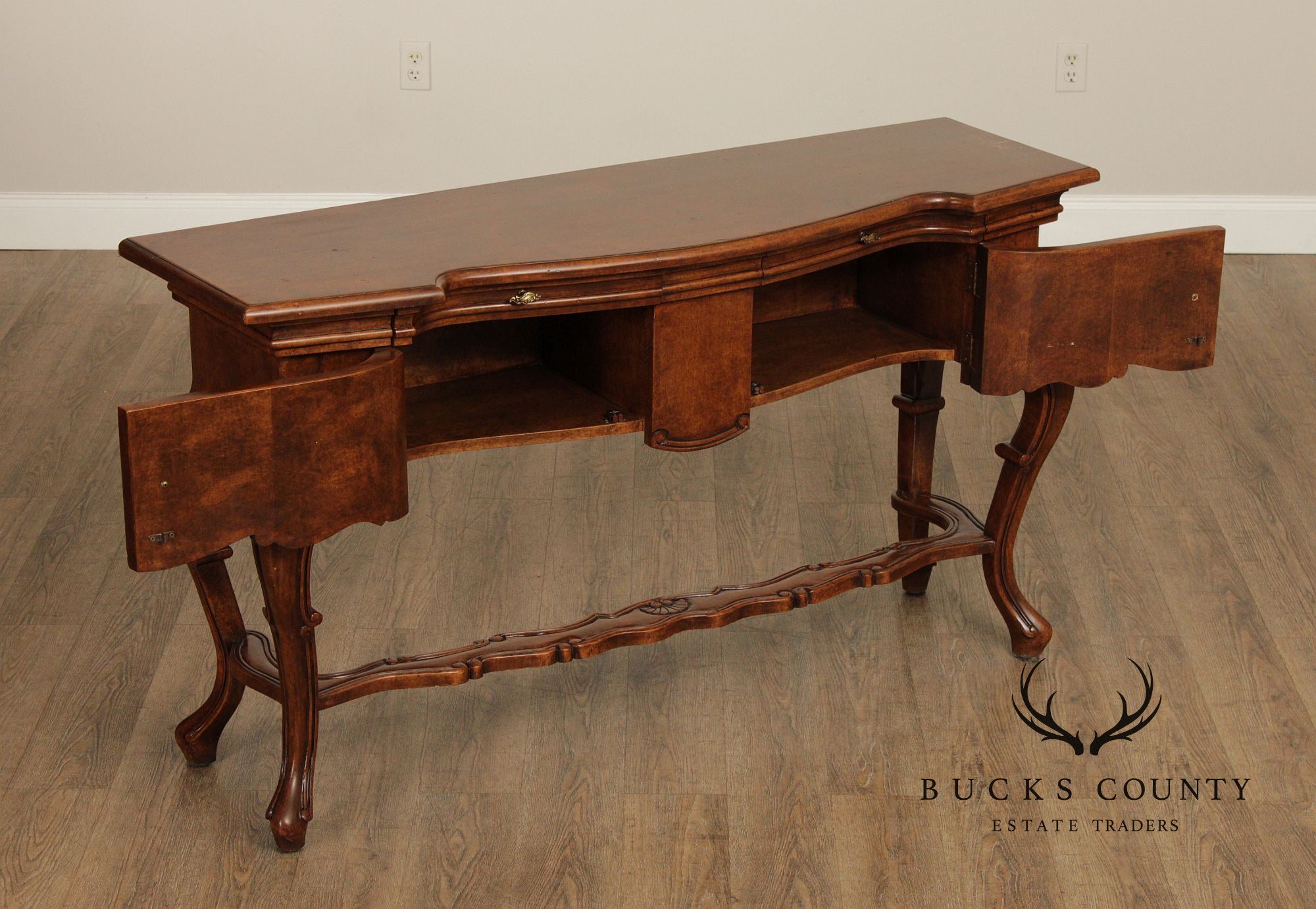 Italian Renaissance Style Burl Finish Sideboard Server