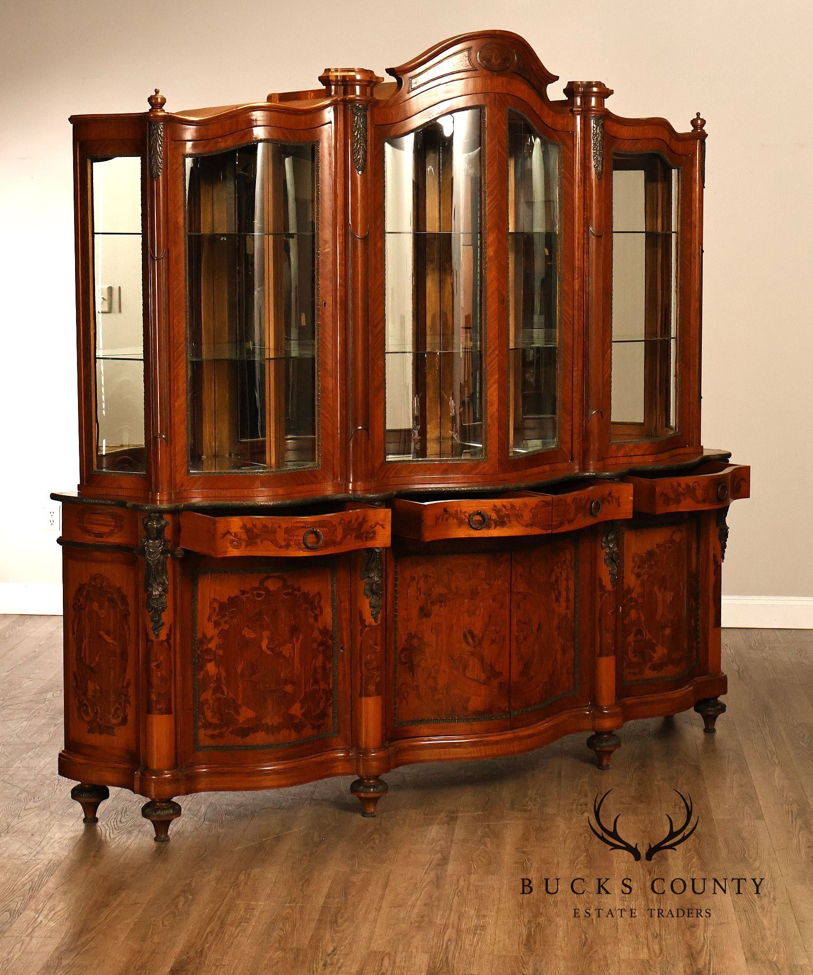 Italian Rococo RevivalLarge China Display China Cabinet