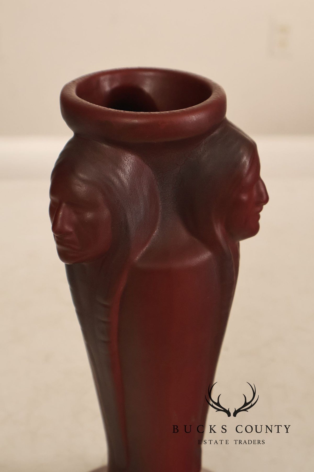 Van Briggle Native American Three Faced Vase
