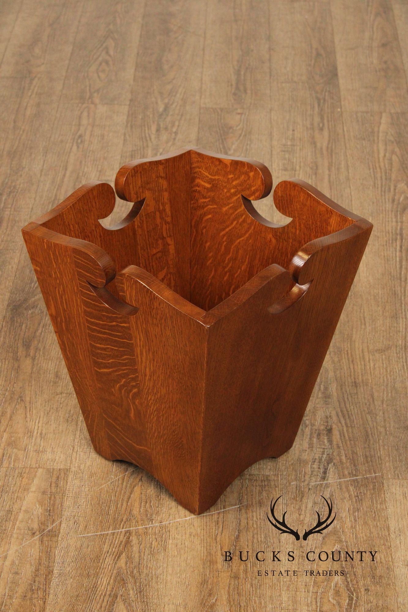 Stickley Mission Collection Oak Waste Basket