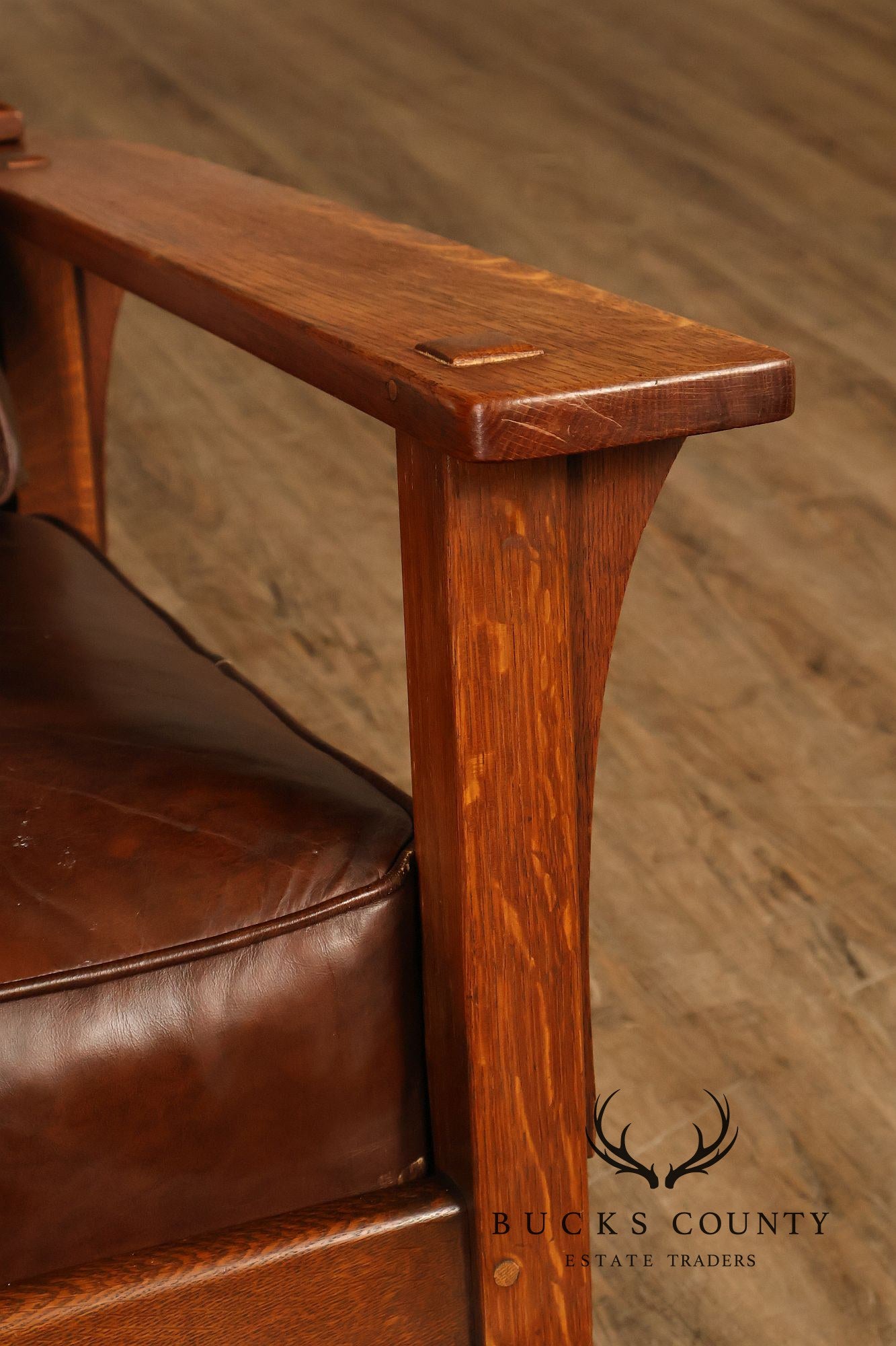 Antique L & JG Stickley Mission Oak Morris Rocker