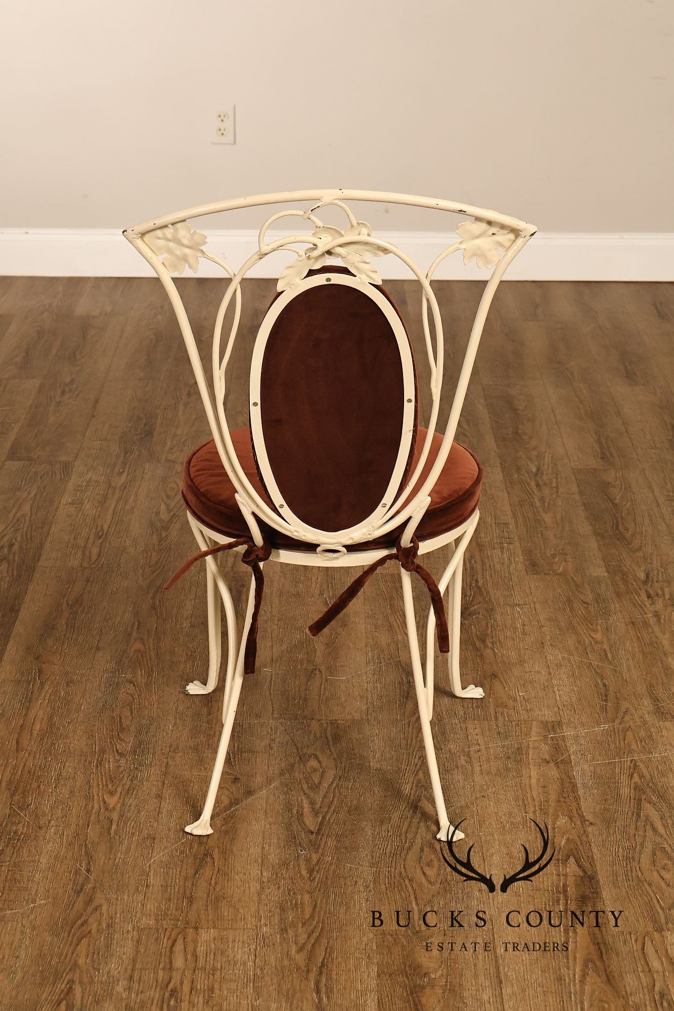 Salterini Mid Century Wrought Iron Fruit And Vine Set Of 6 Dining Chairs