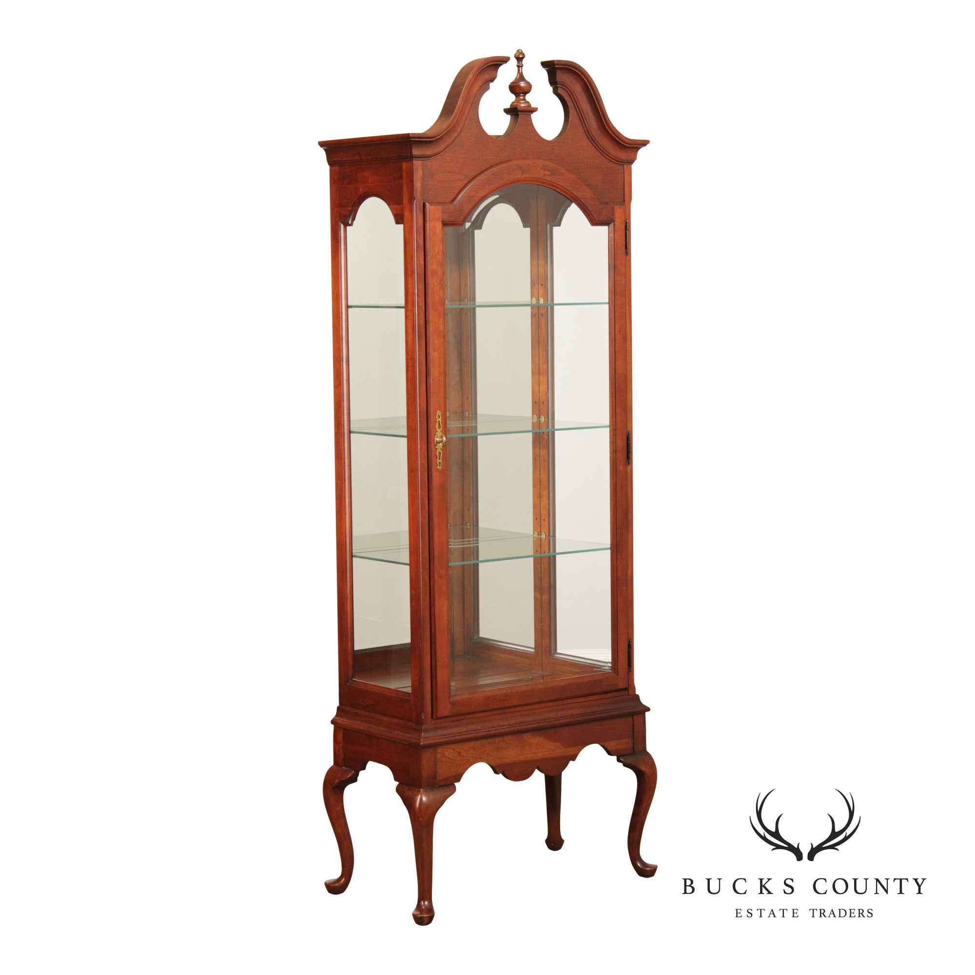 Queen Anne Style Cherry Display Cabinet