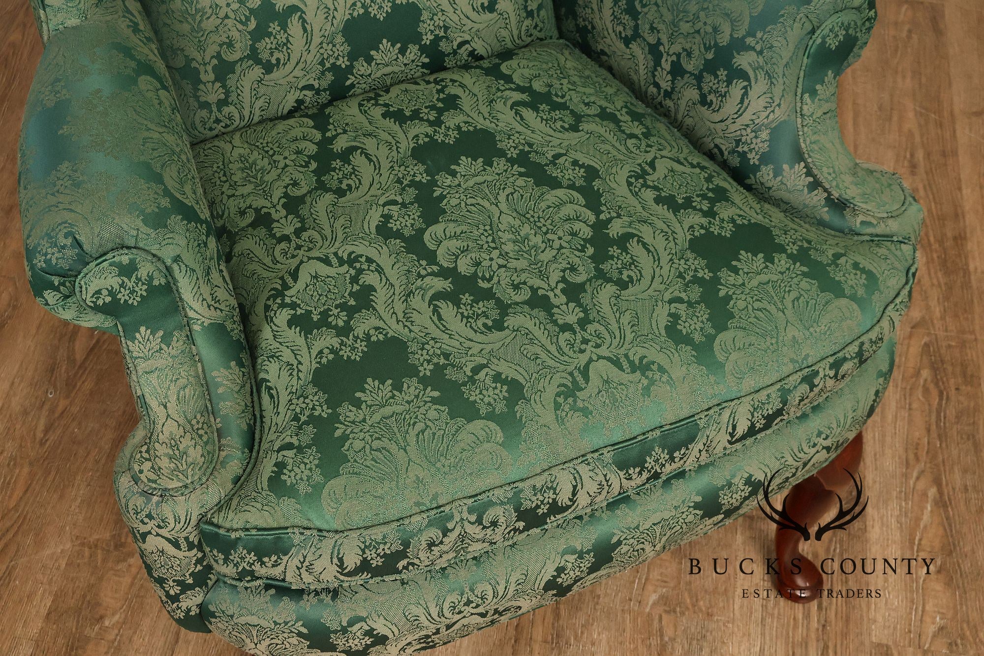 Highland House Queen Anne Style Pair Of Wingback Chairs