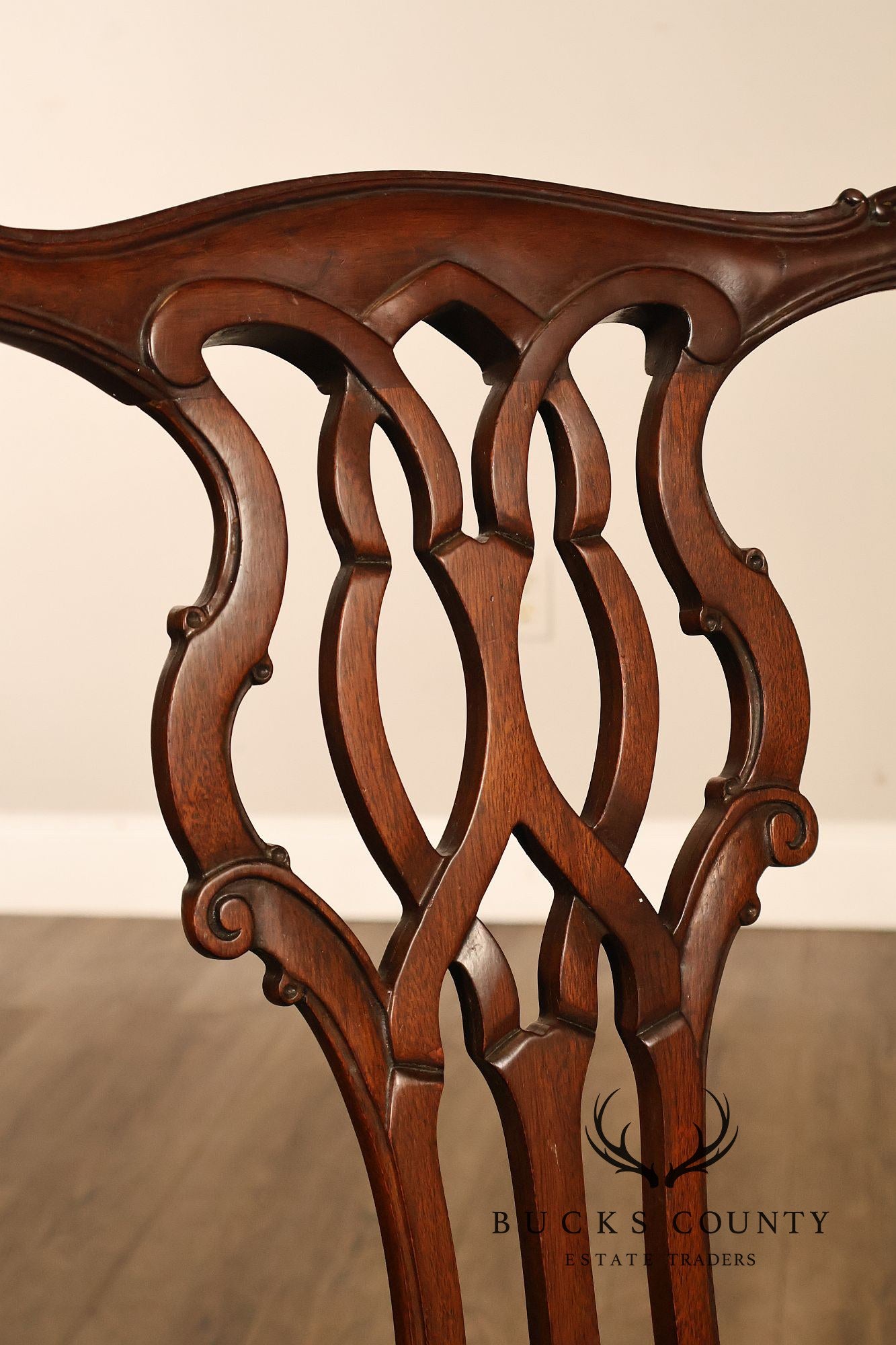Councill Chippendale Style Vintage Set of Six Mahogany Dining Chairs