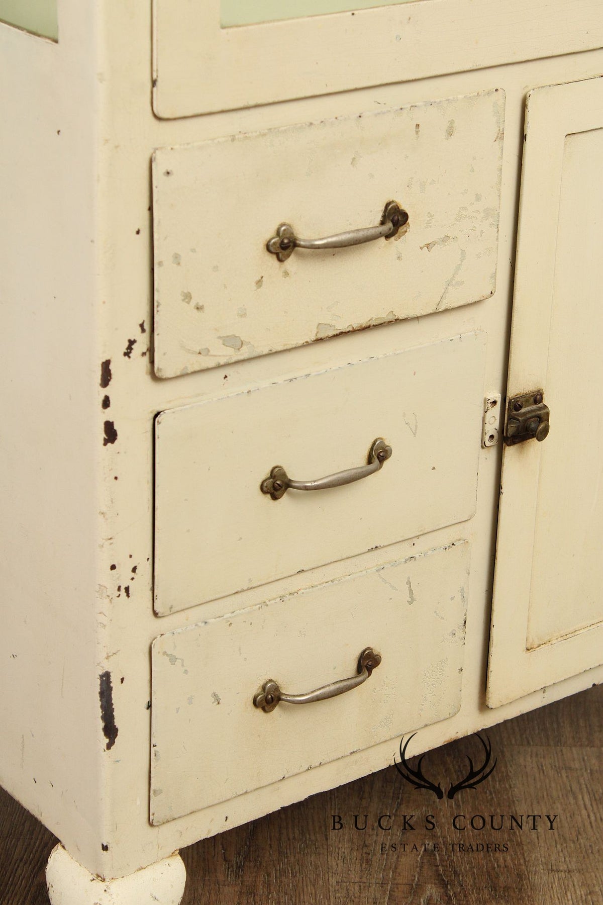 Vintage Enameled Steel Medical Cabinet