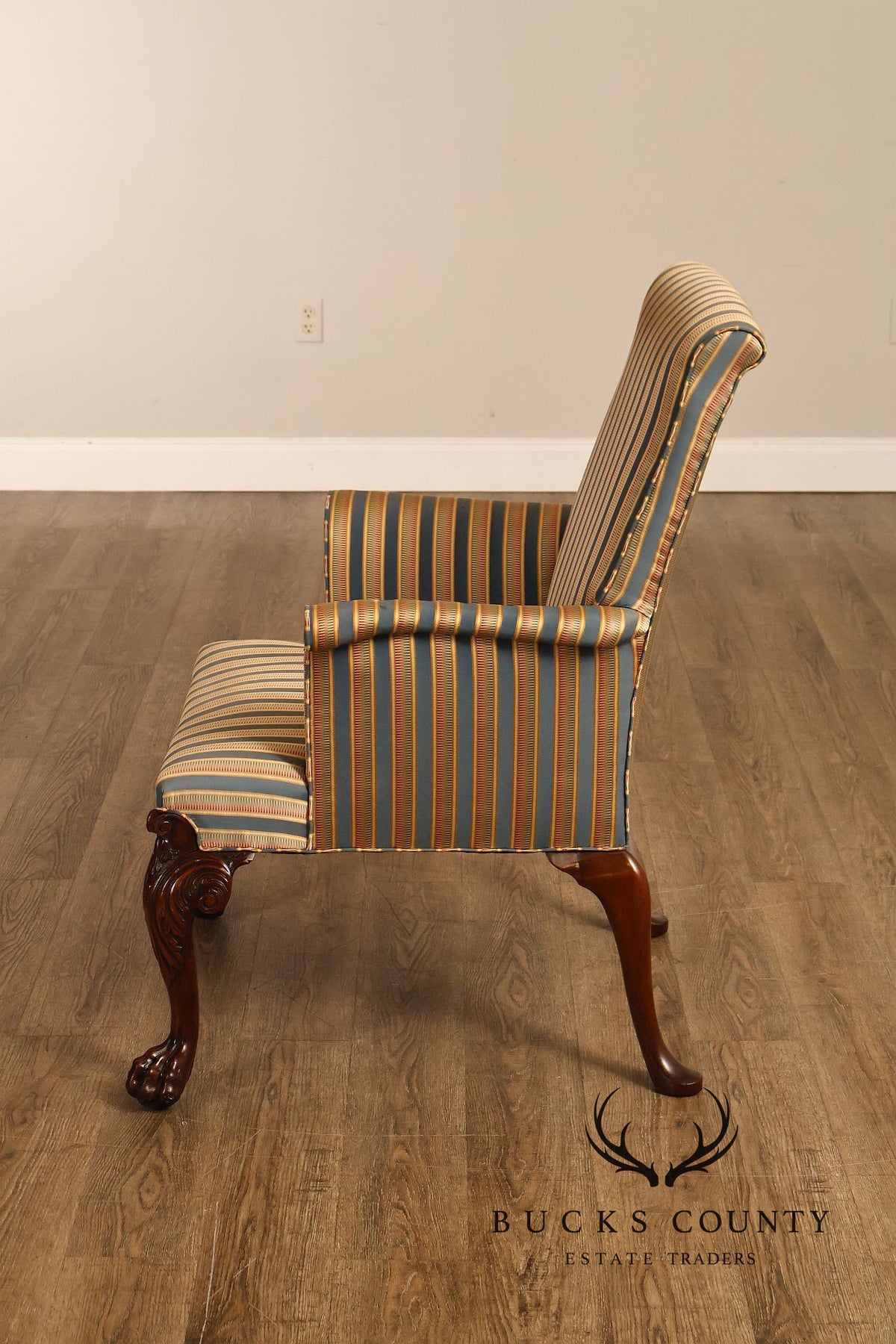 Georgian Style Carved Mahogany Armchair