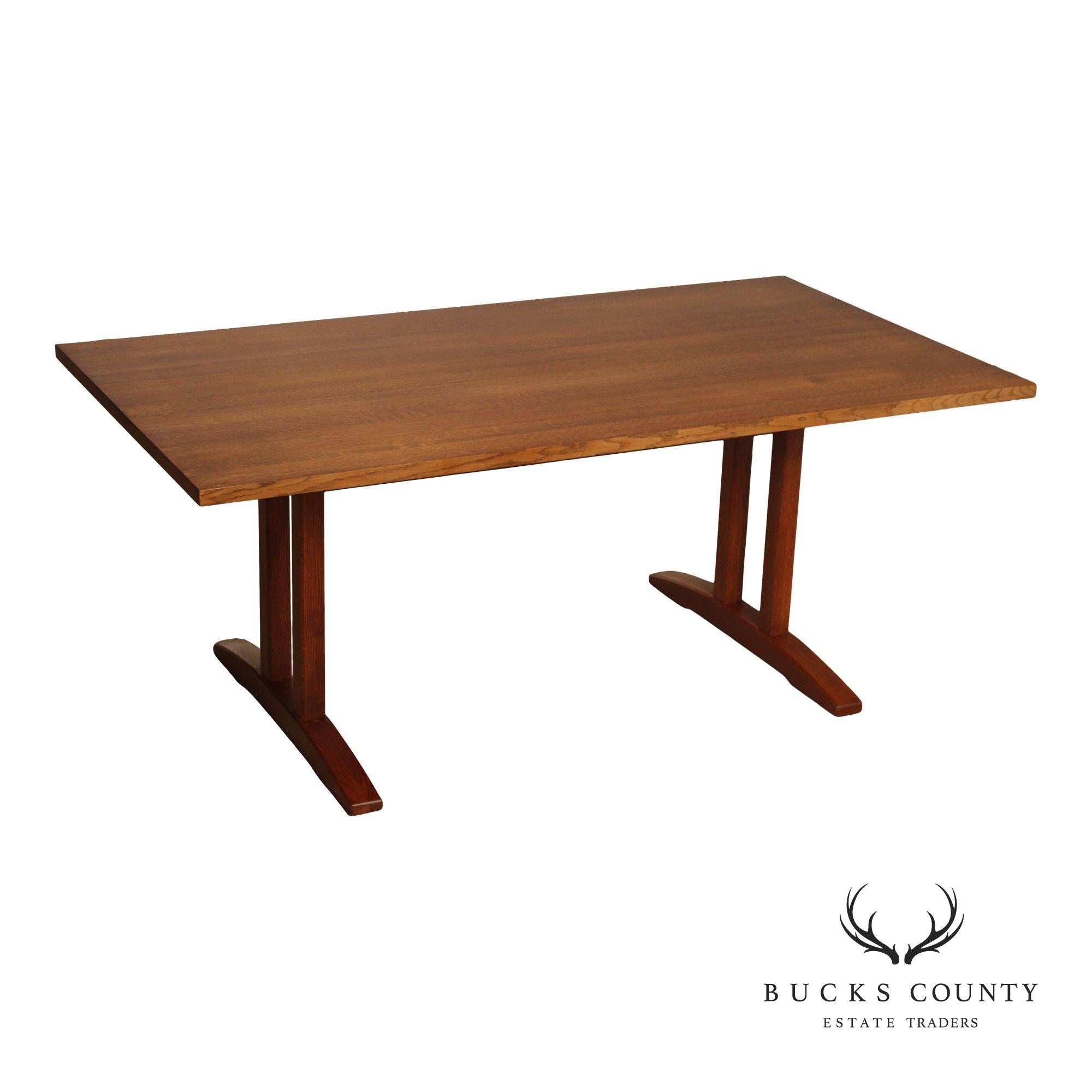 Stickley Mission Collection Oak Trestle Dining Table