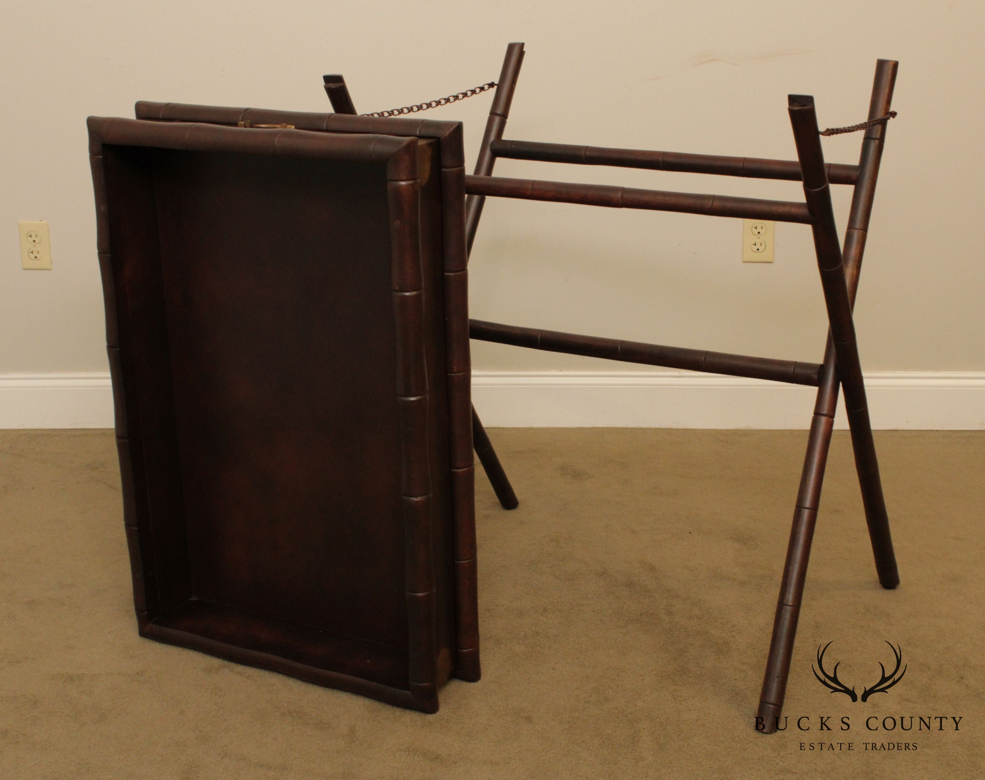 F.O. Mertz & Co Faux Bamboo Butlers Tray Table