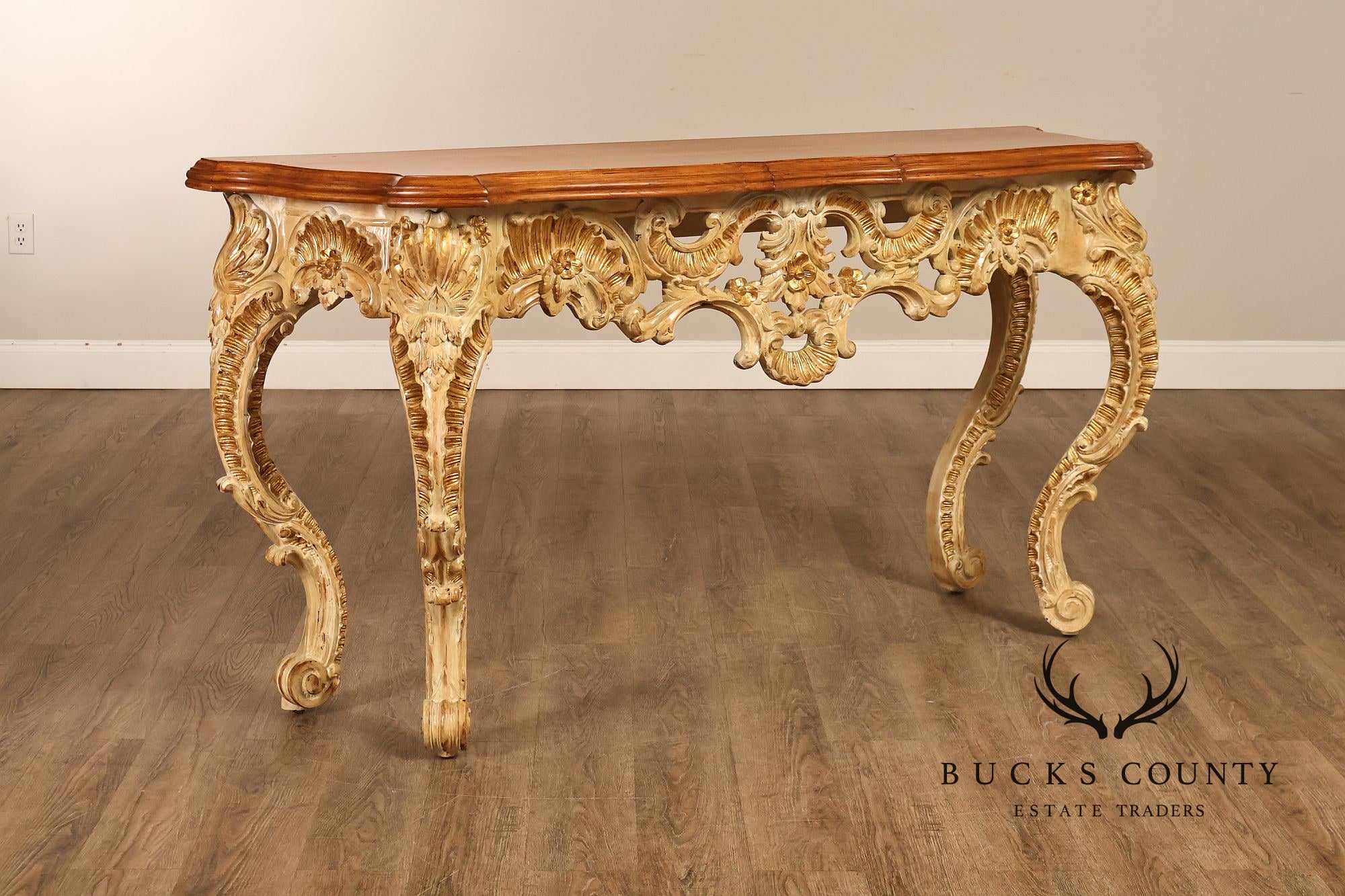 Louis XV Style Rococo Carved Console Table