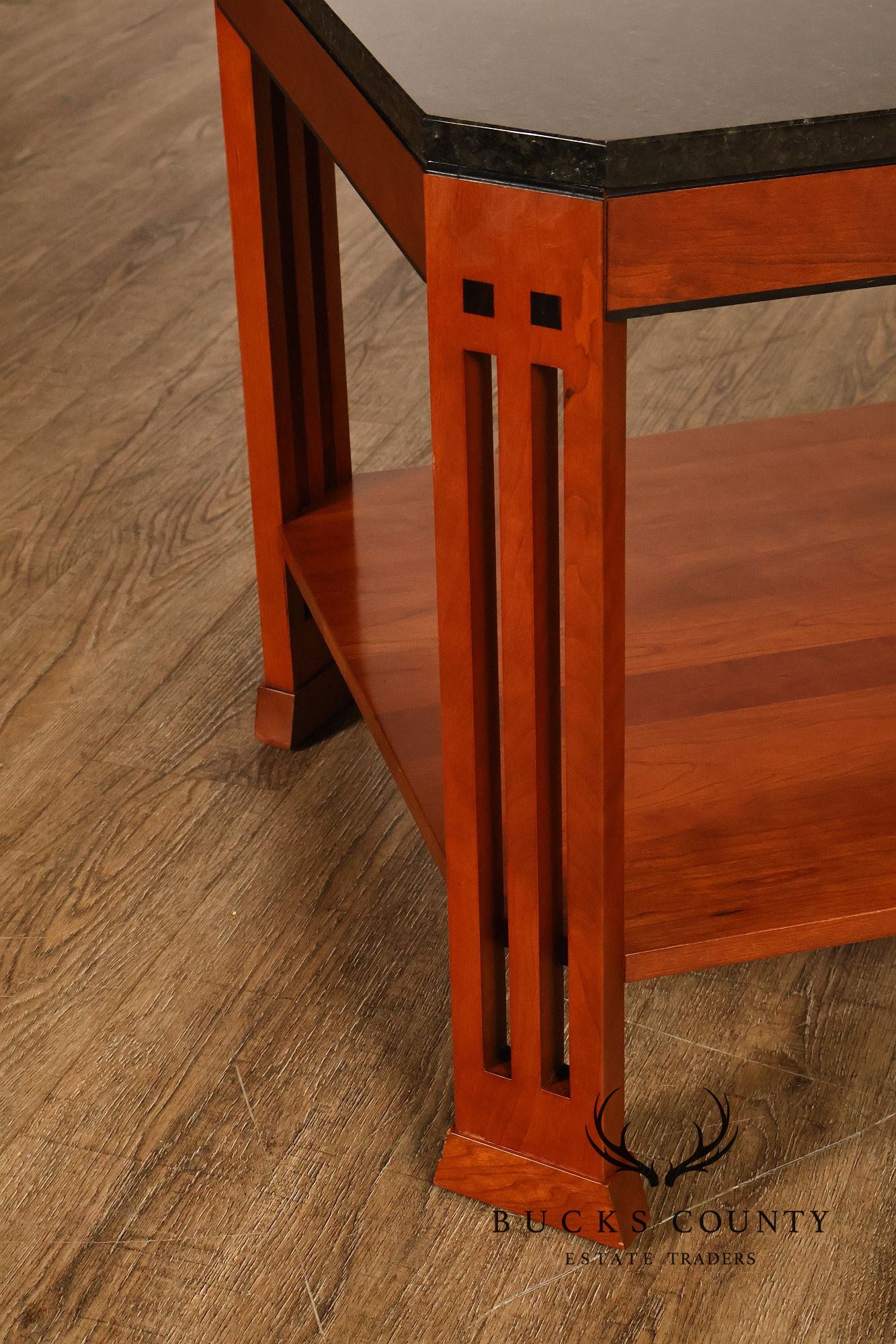 Stickley 21st Century Collection Granite Top Cherry End Table