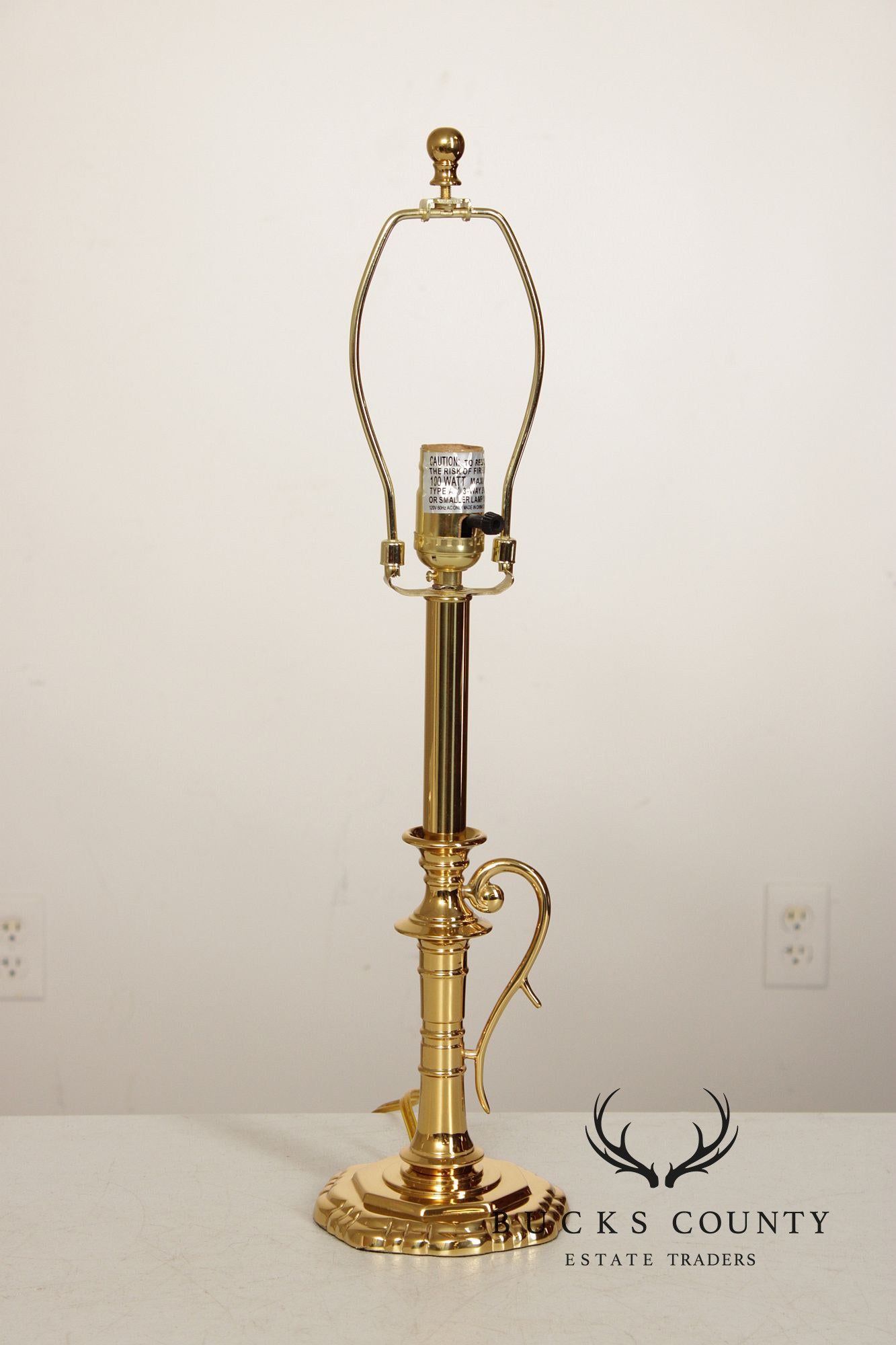 Vintage Pair of Brass Table Lamps