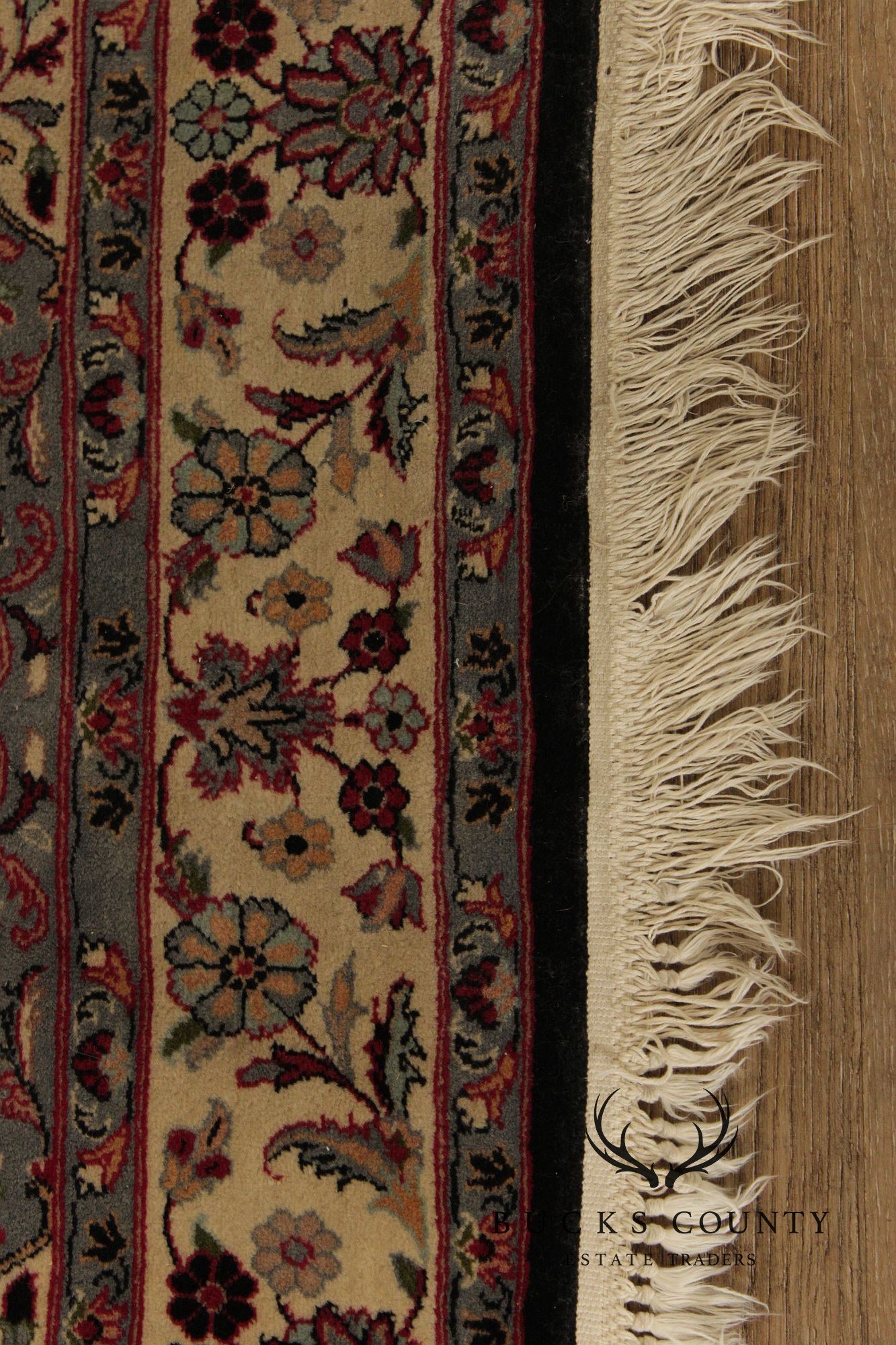 Persian Floral Medallion Style Wool Area Rug With Black Field 4.2 X 6.8