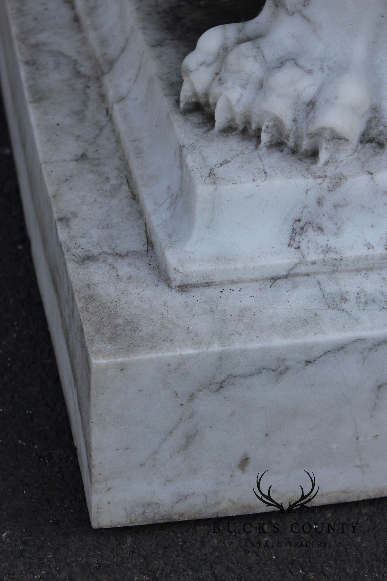 Georgian Style Large Vintage Carved Marble Garden Urn