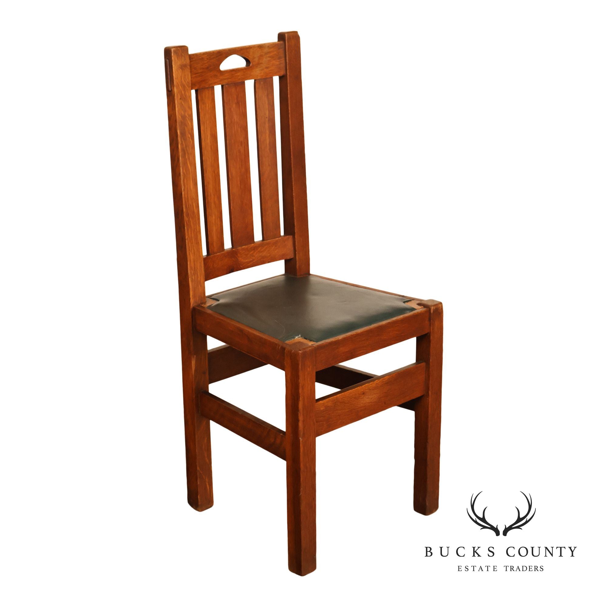 Antique Stickley Brothers Model 825 1/2 Oak Dining Chair