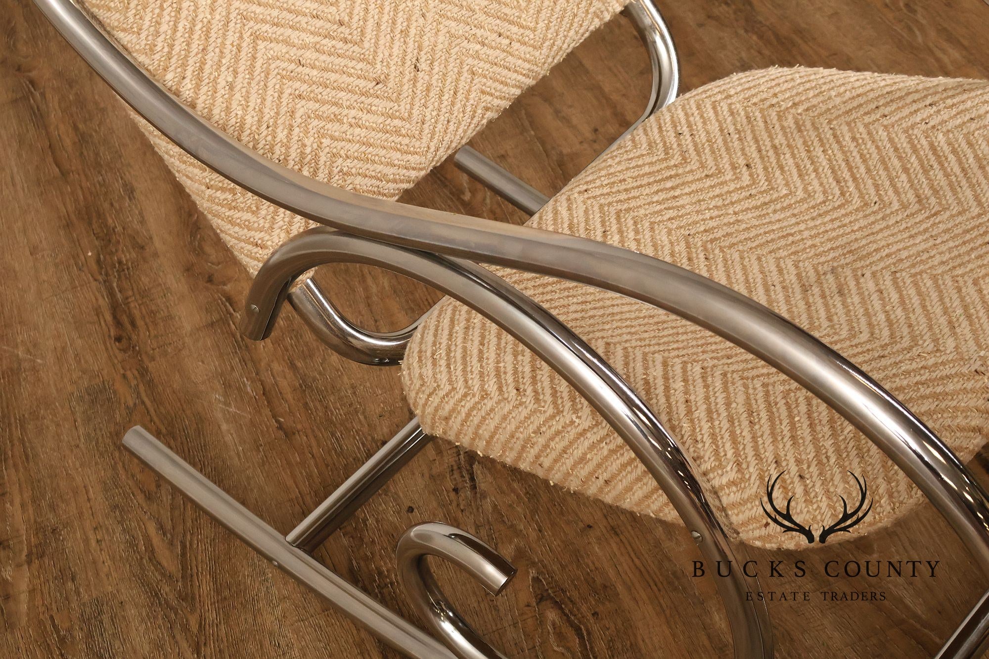1970s Post Modern Tubular Chrome Rocking Chair