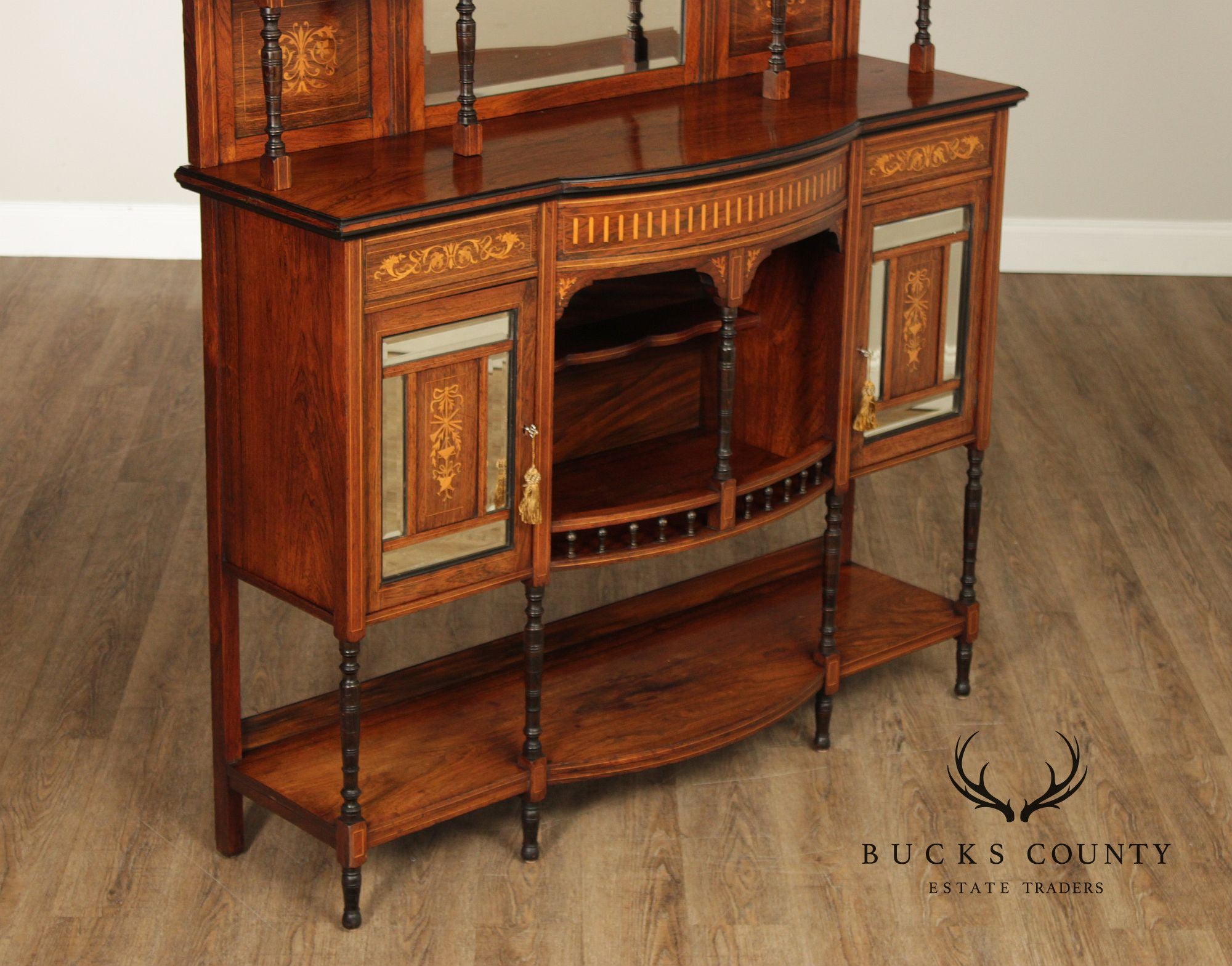 Antique Edwardian Inlaid Rosewood Sideboard