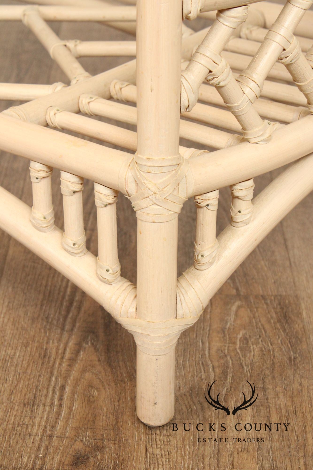 Ficks Reed Glass Top Rattan Console