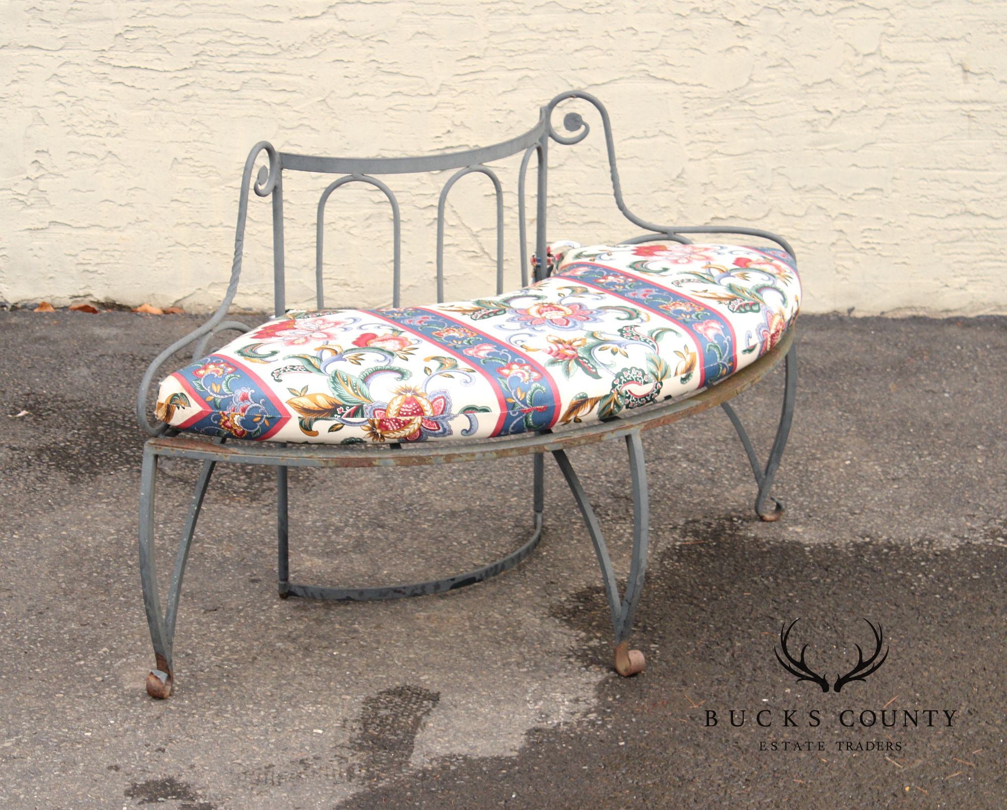 Wrought Iron Circular Garden Tree Bench With Cushions