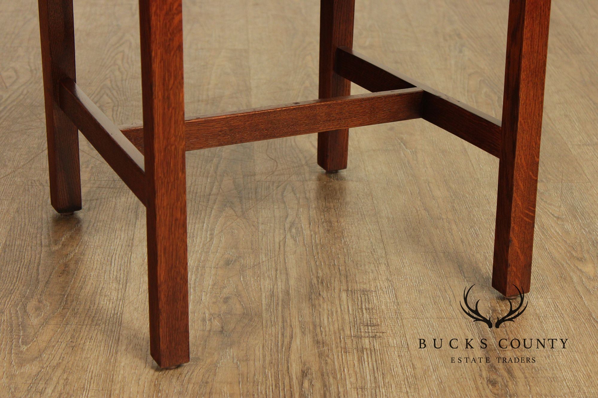 Stickley Mission Collection Pair Oak Spindle Side Dining Chairs