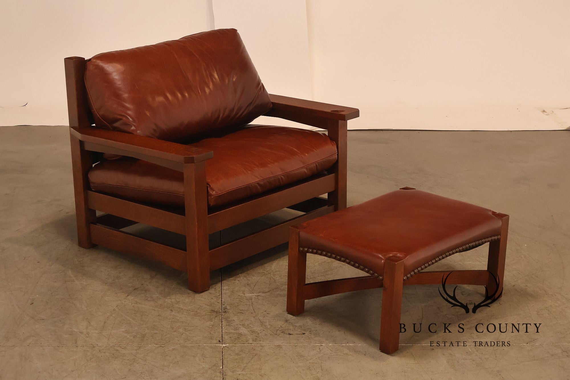 Stickley Mission Collection 25th Anniversary Limited Edition Dalai Lama Eastwood Chair & Ottoman No. 45/100