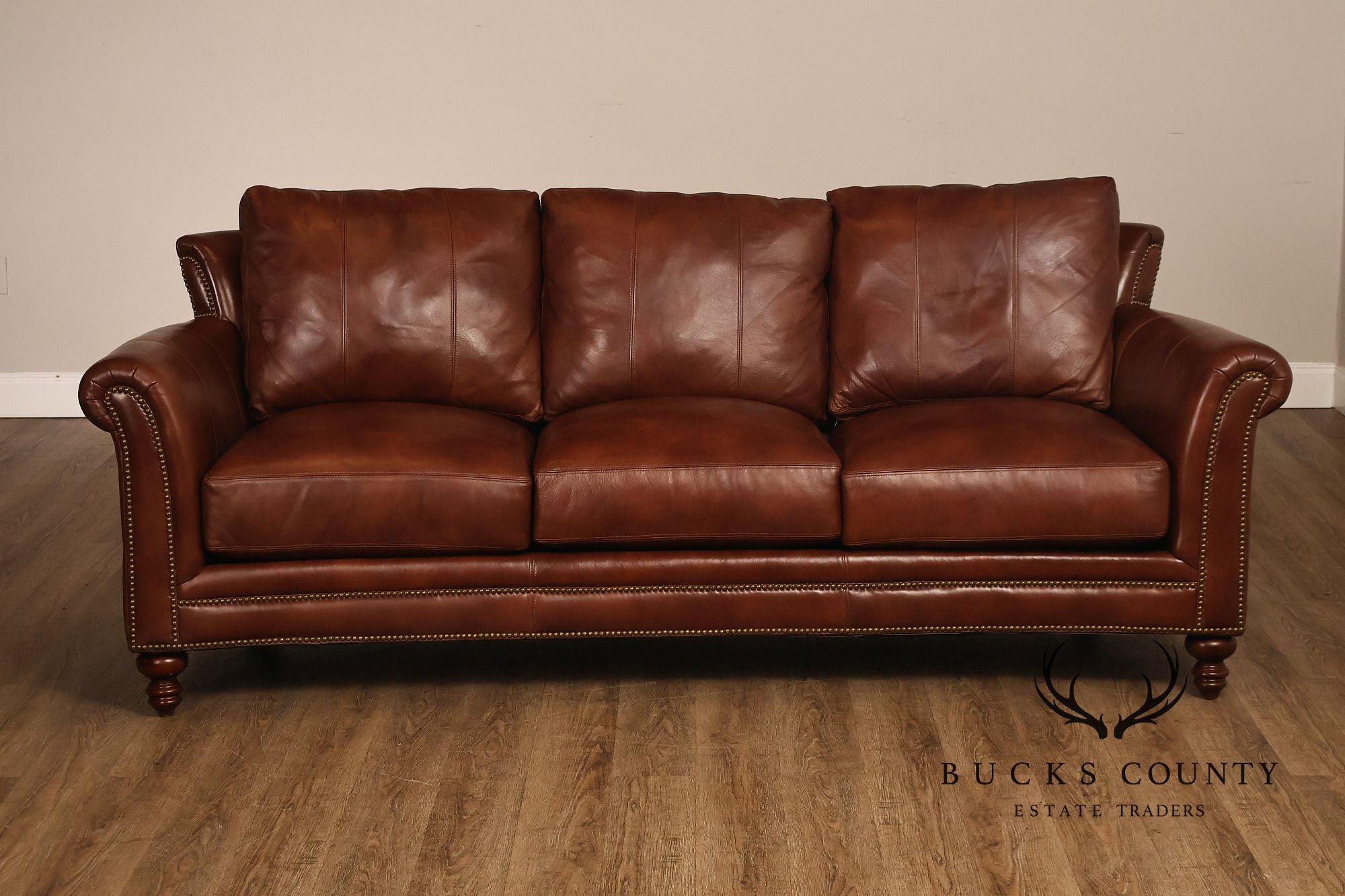 Bradington Young Richardson Stationary Leather Sofa