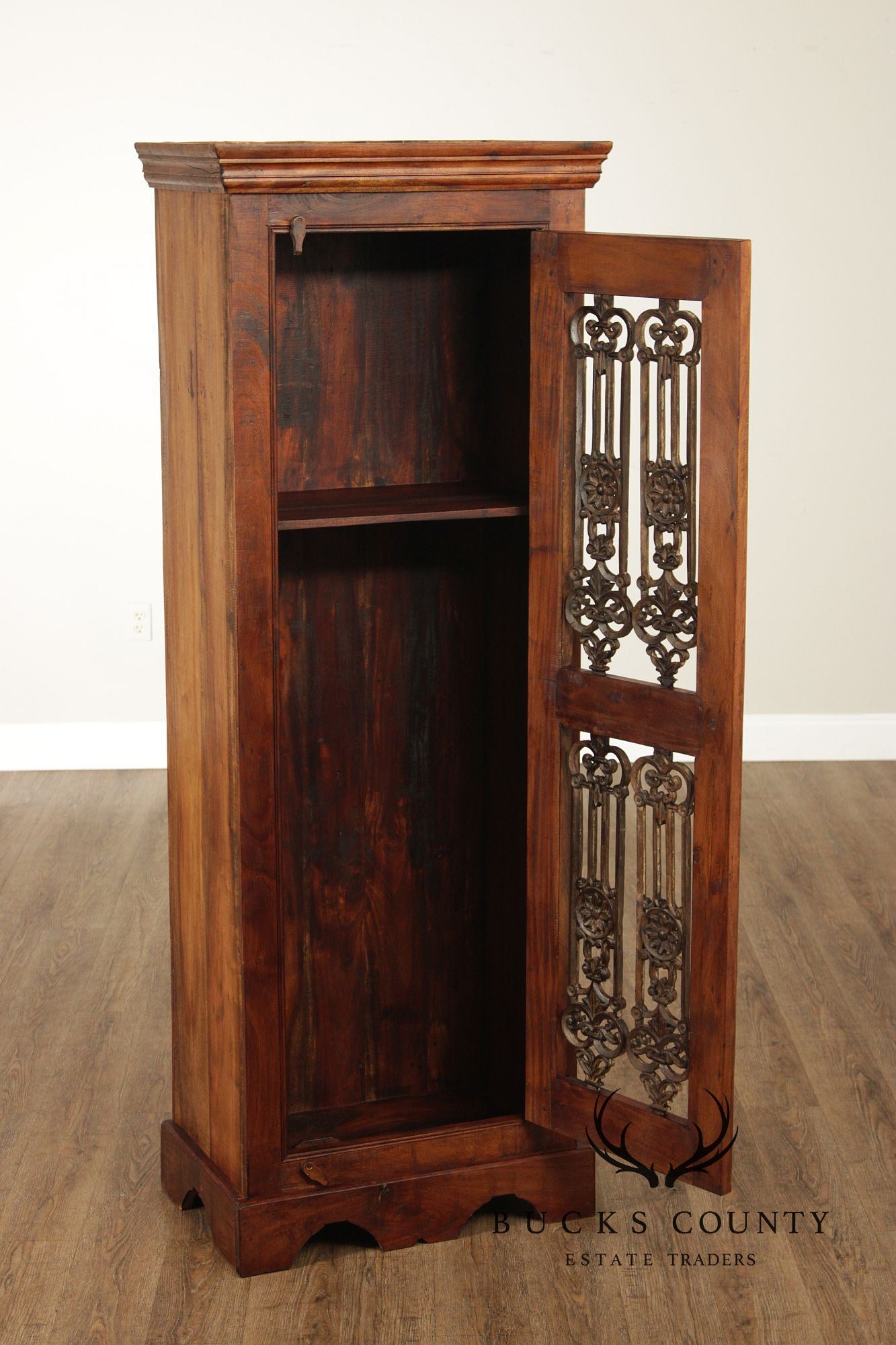 Rustic European Style Tall Narrow Single Door Cabinet