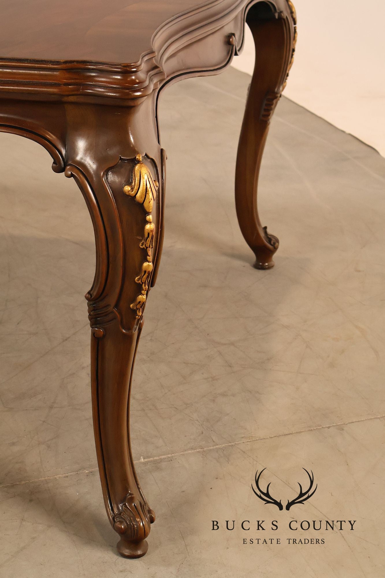 Karges French Louis XV Style Walnut Expandable Dining Table