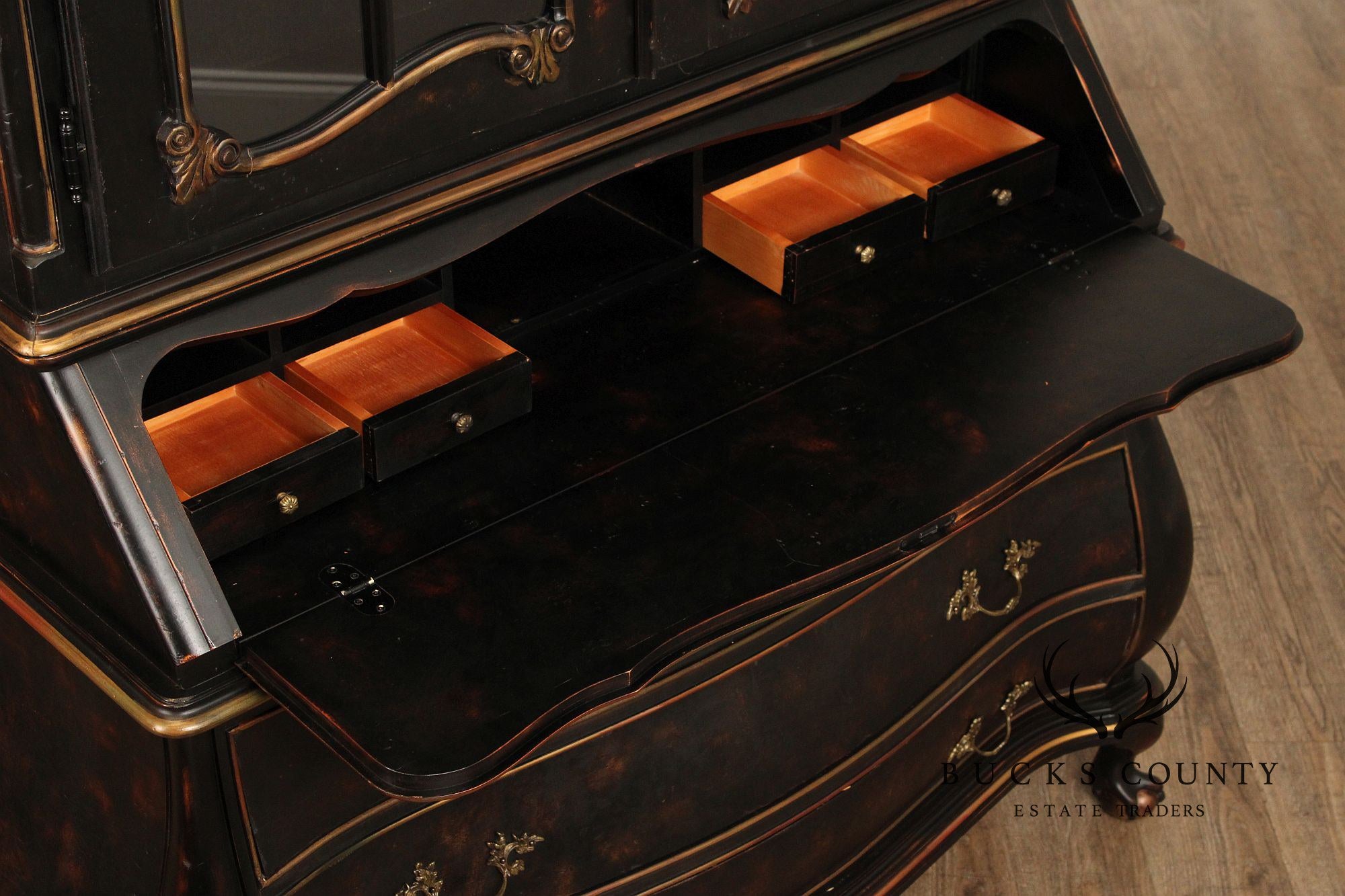 Hekman Italian Rococo Style Bombe Secretary Writing Desk