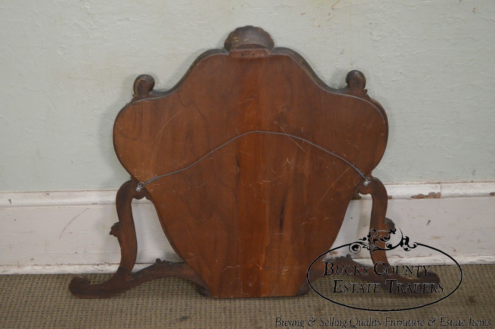 1920s Rococo Gilt Wood Carved Vanity Mirror