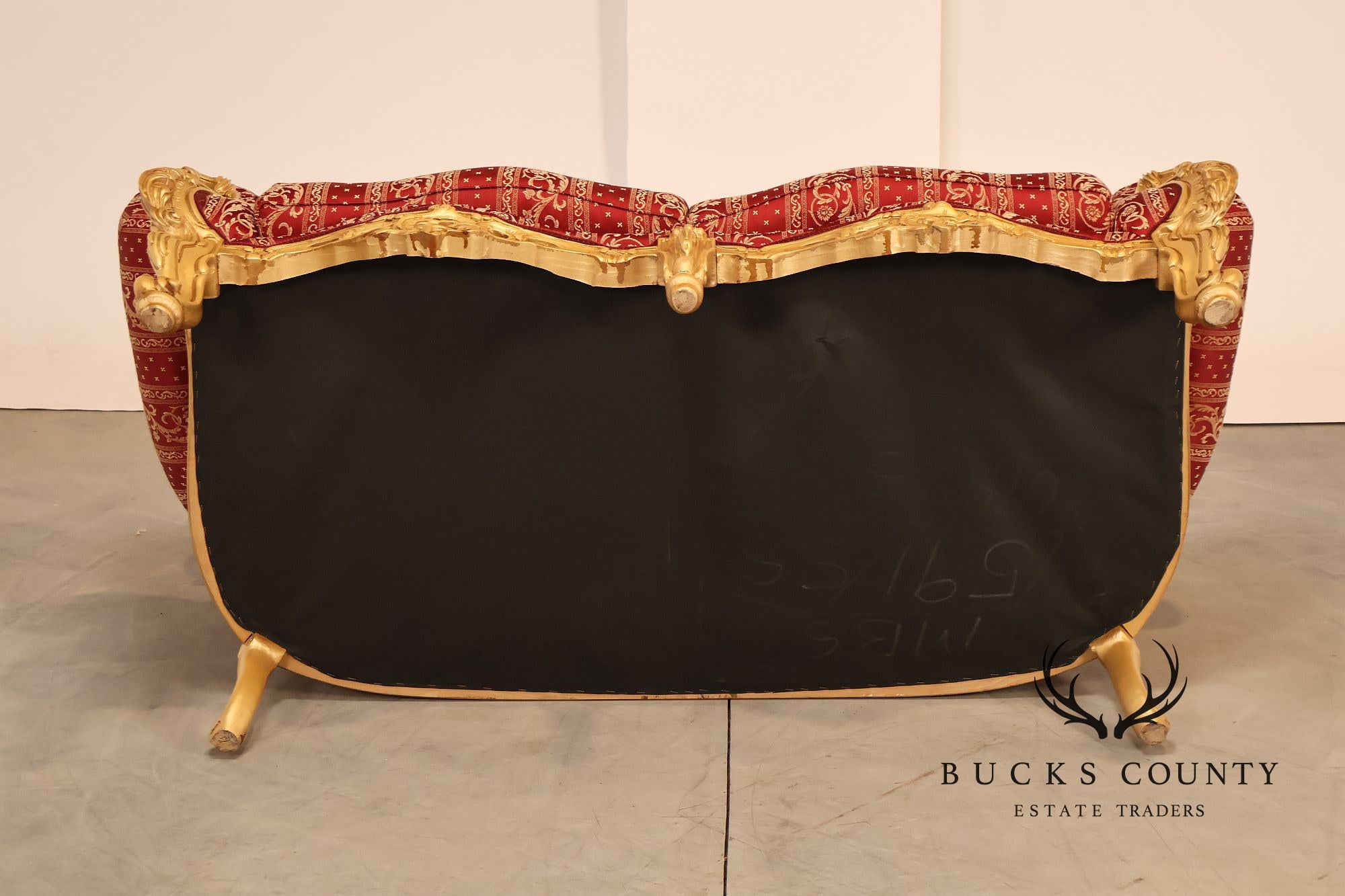 Baroque Style Giltwood Tufted Sofa