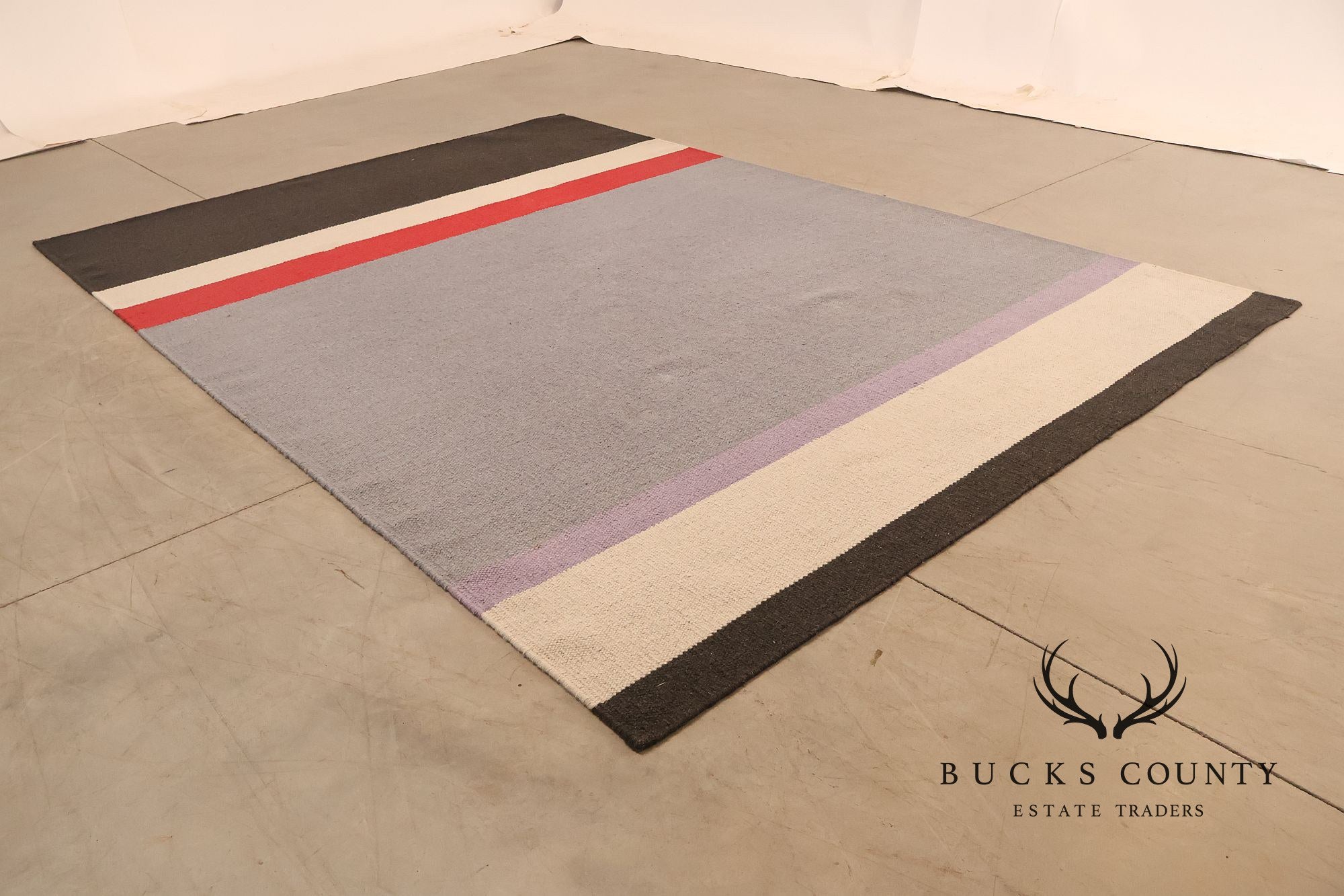 Calligaris Objects Contemporary Wool Color Block Area Rug, 6 x 10