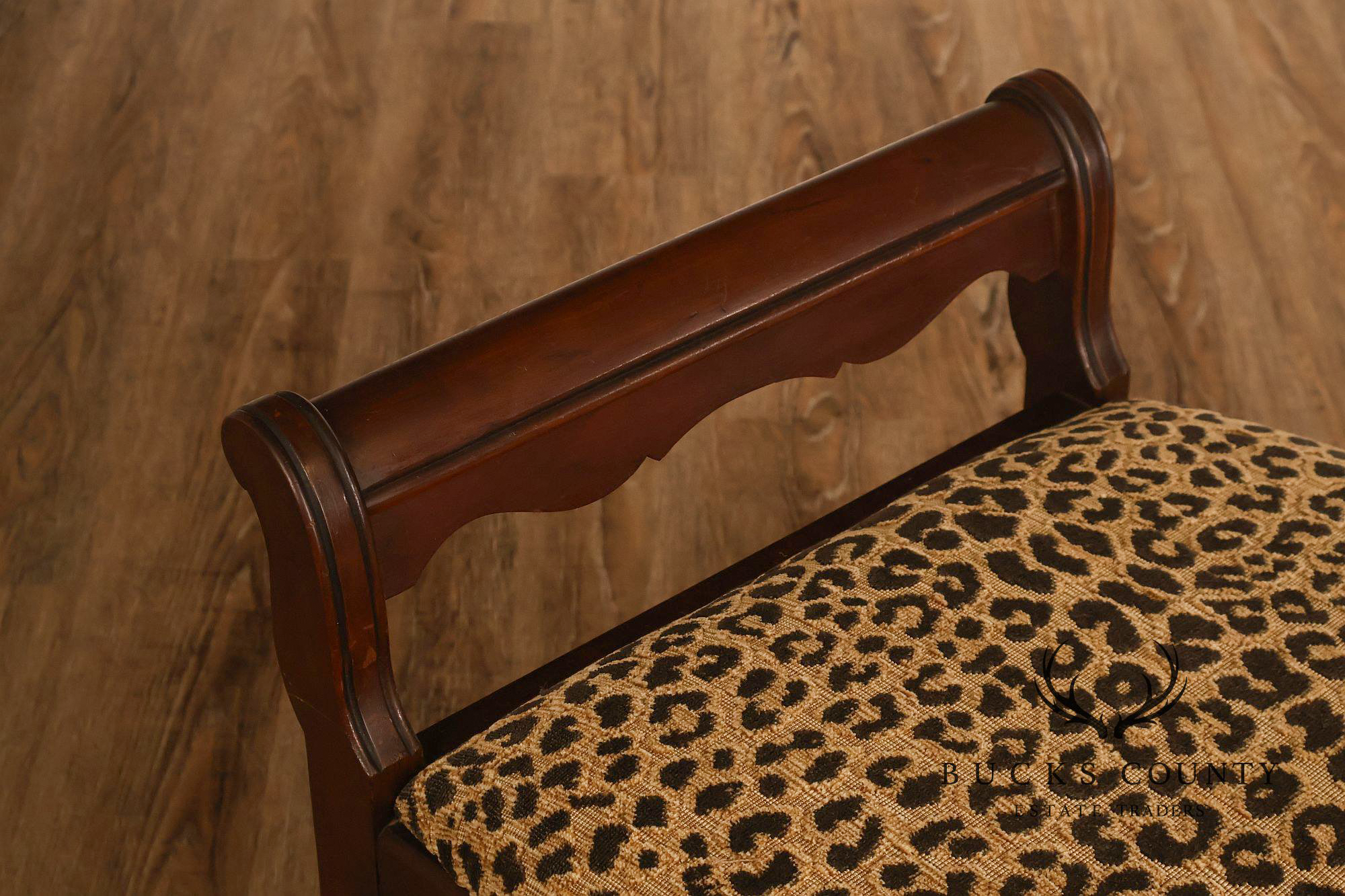 1930's Vintage Walnut Vanity Bench