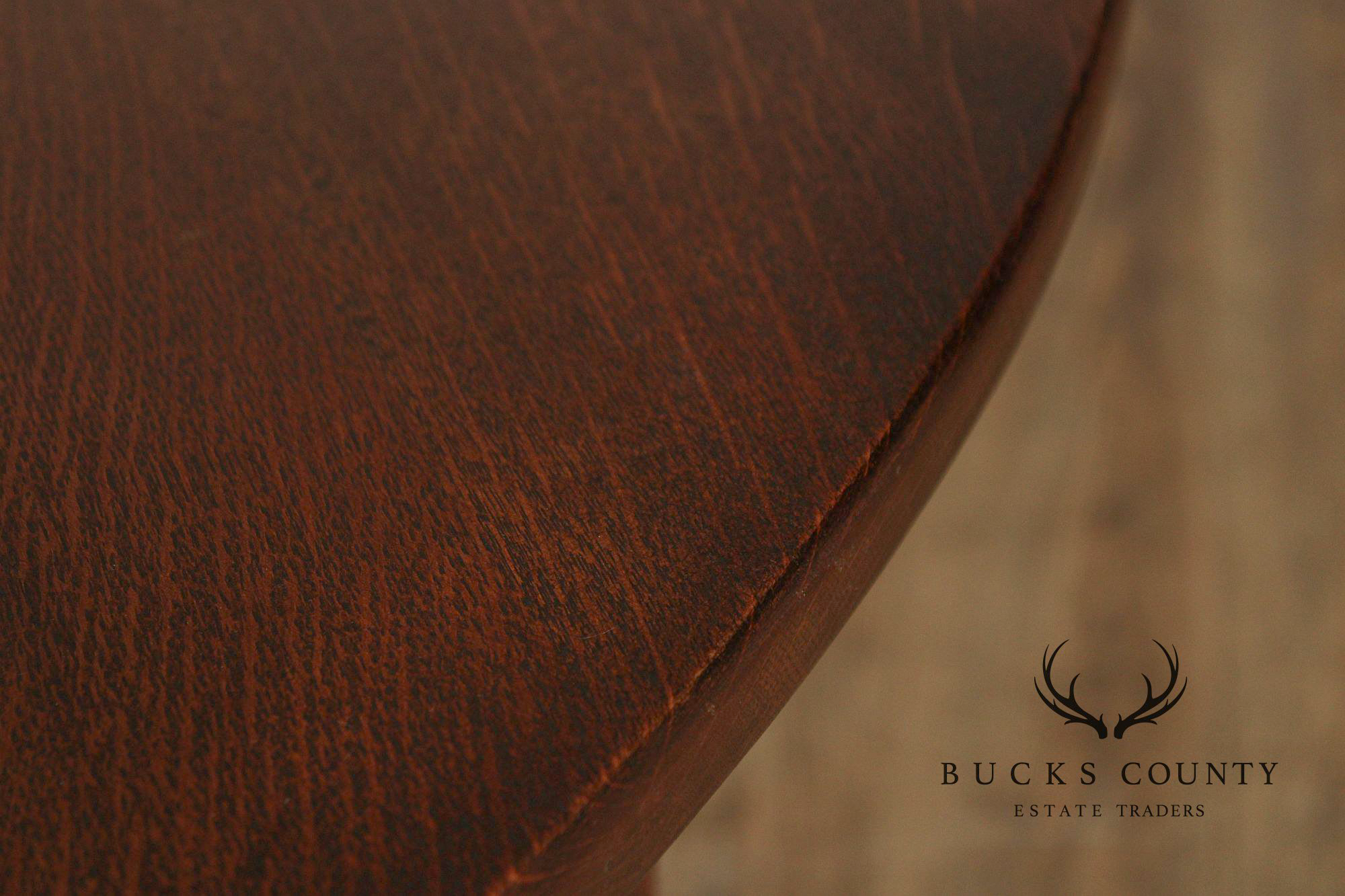 Antique Stickley Brothers 54 Inch Round Oak Expandable Dining Table