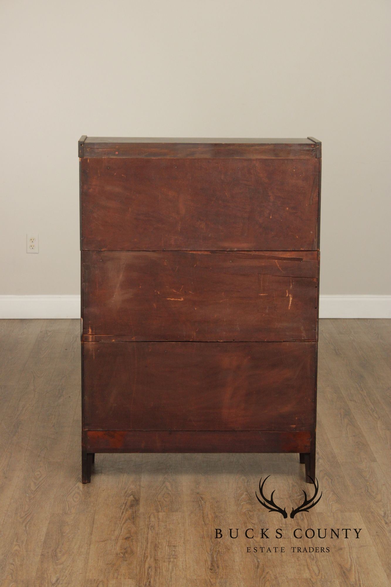 Macey Vintage Mahogany Three Section Barrister Bookcase
