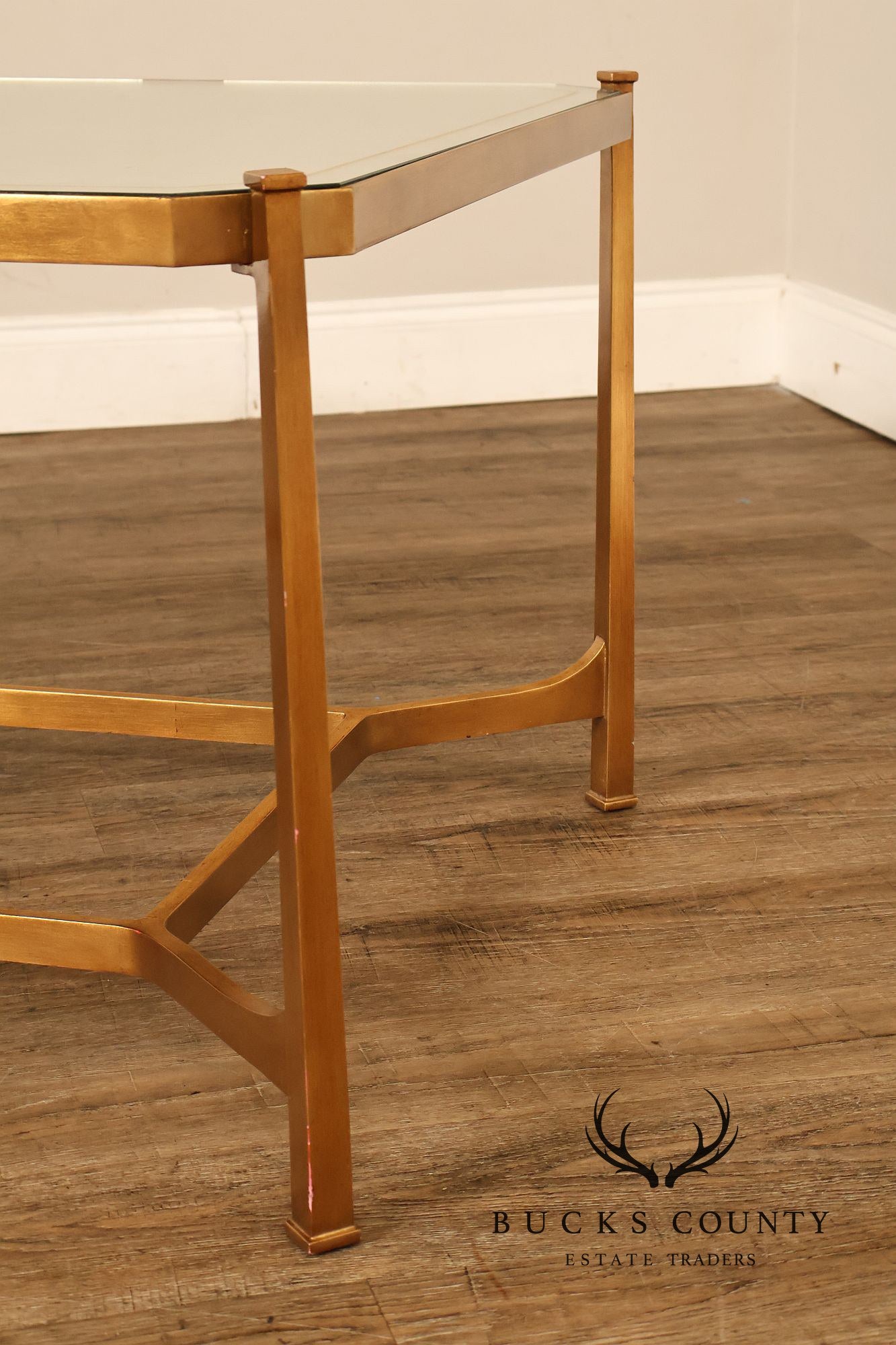 Jonathan Charles Luxe Gilded iron Eglomise Cocktail Table