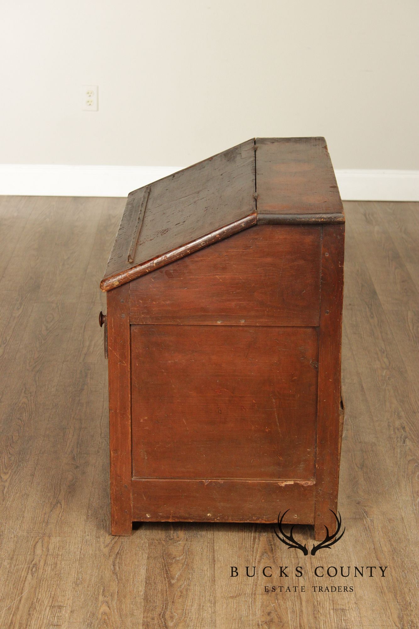 Antique Country Pine Slant Front Schoolmaster’s Desk