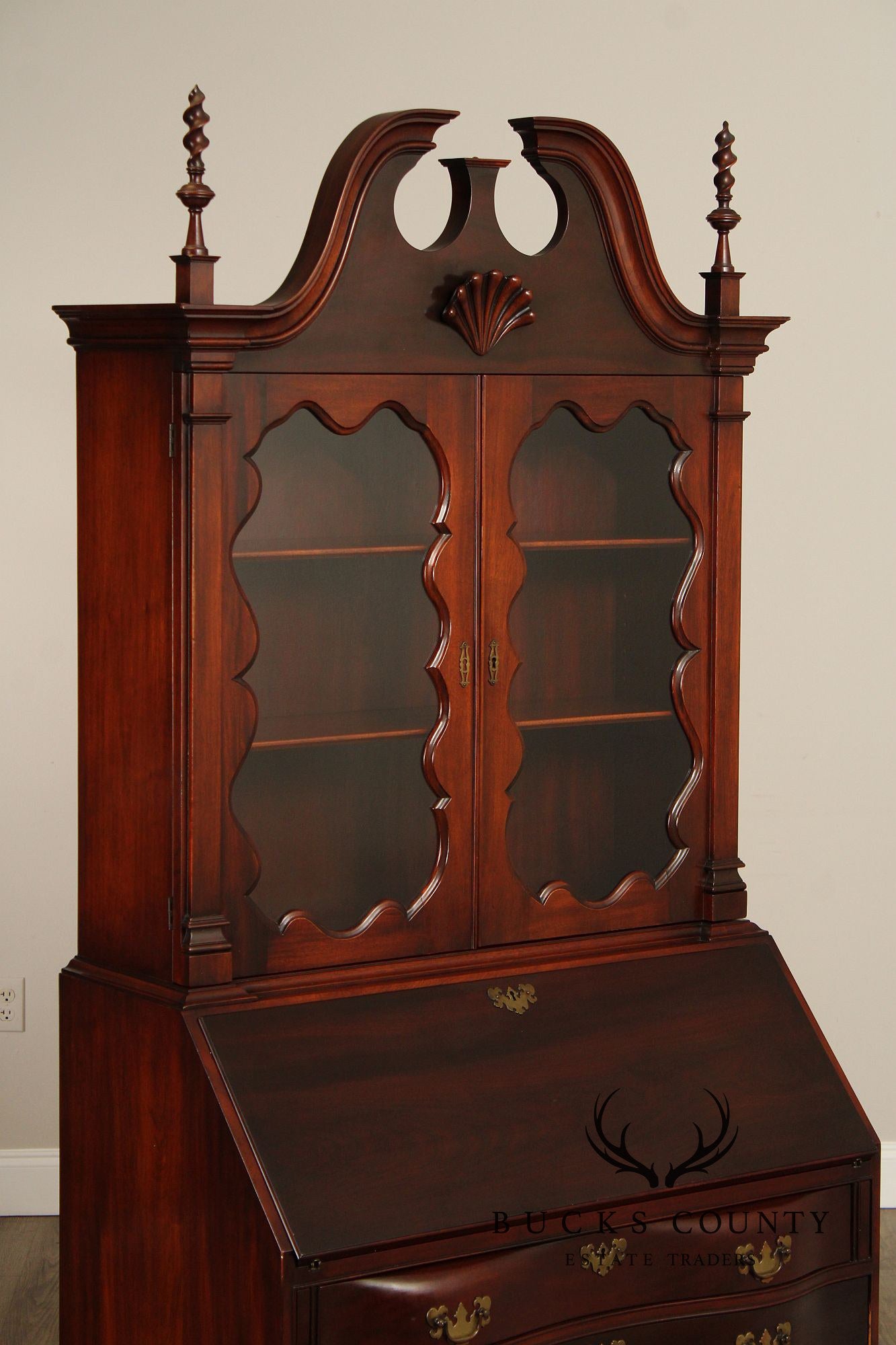 1940's Georgian Style Mahogany Secretary Bookcase