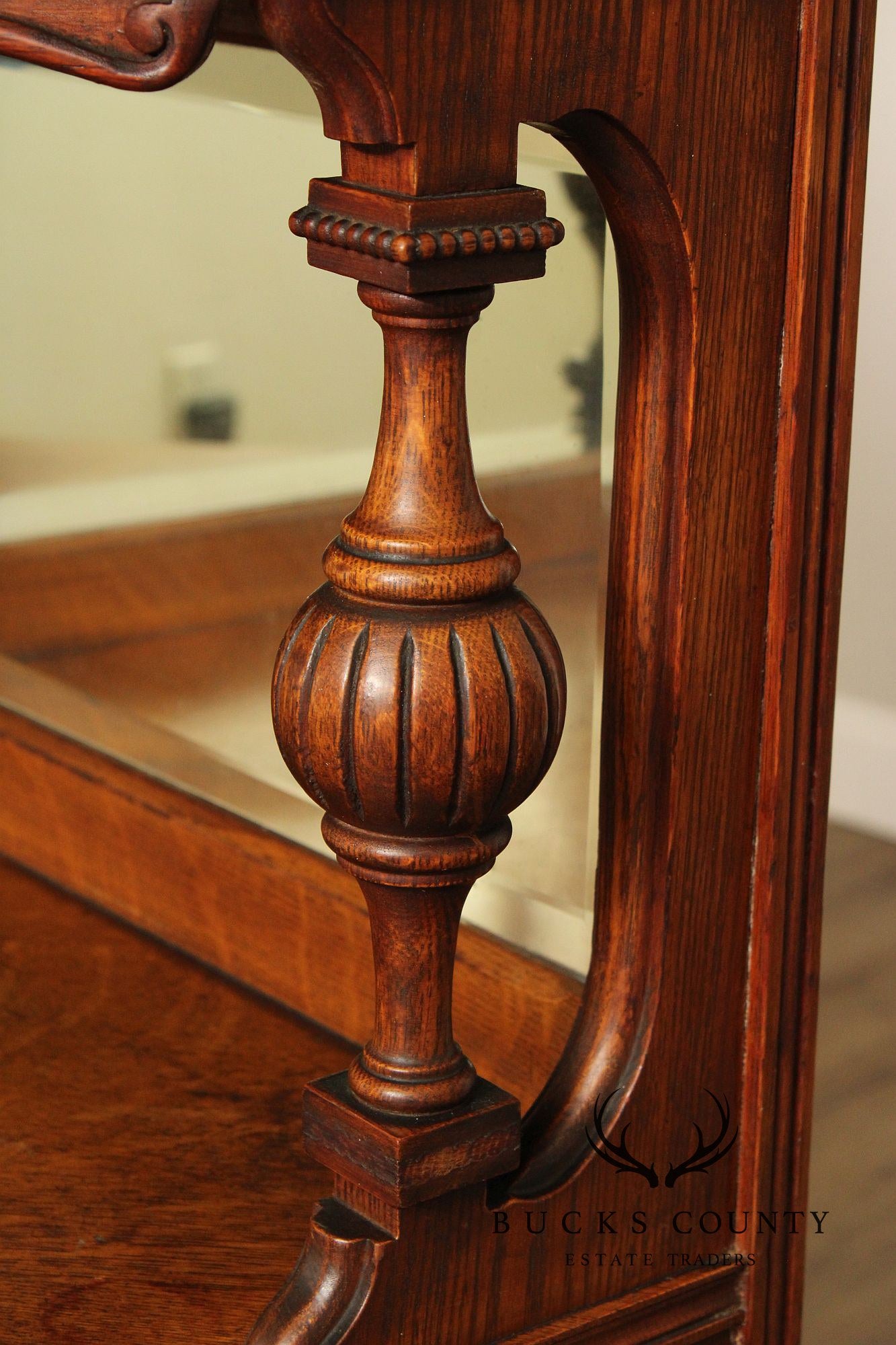 Antique Victorian Oak Corner China Cabinet