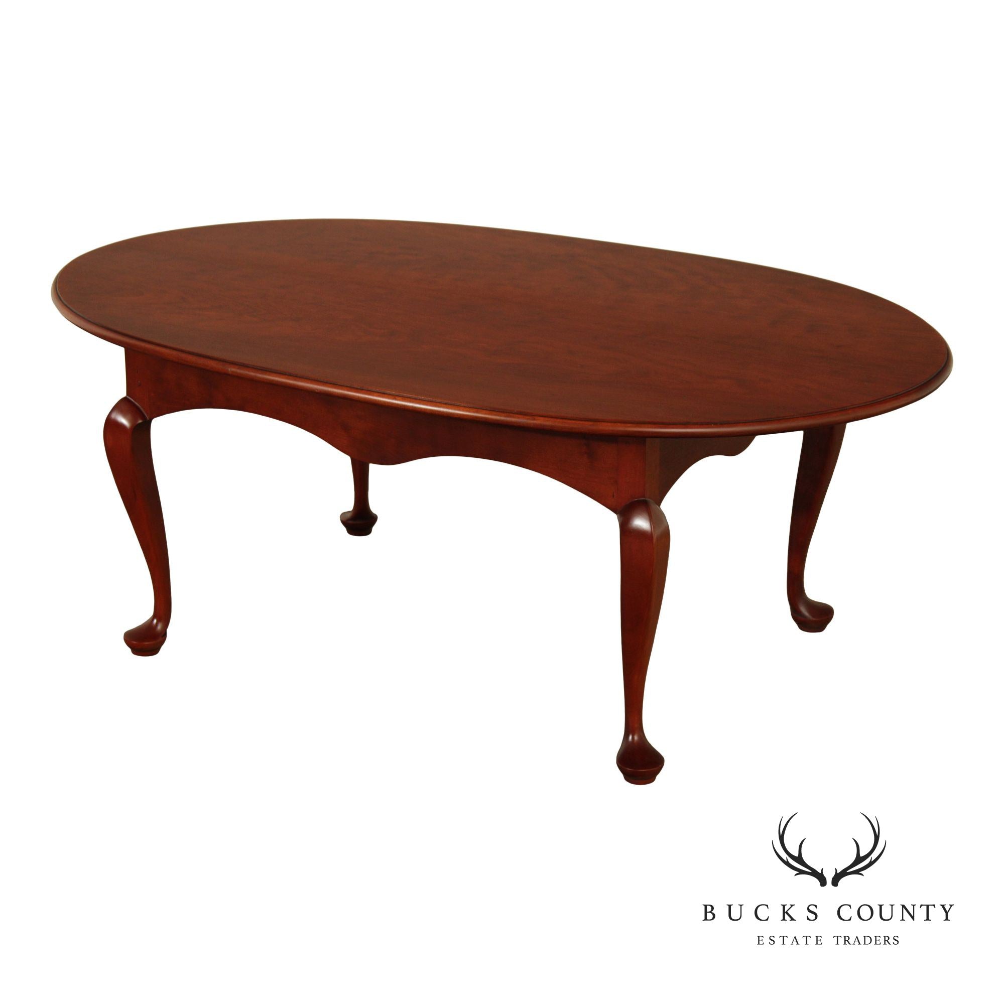 Bench Made Queen Anne Style Oval Cherry Coffee table