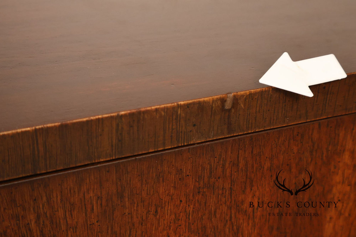 Lane Mid Century Modern Pair Of Walnut Campaign Style Nightstands