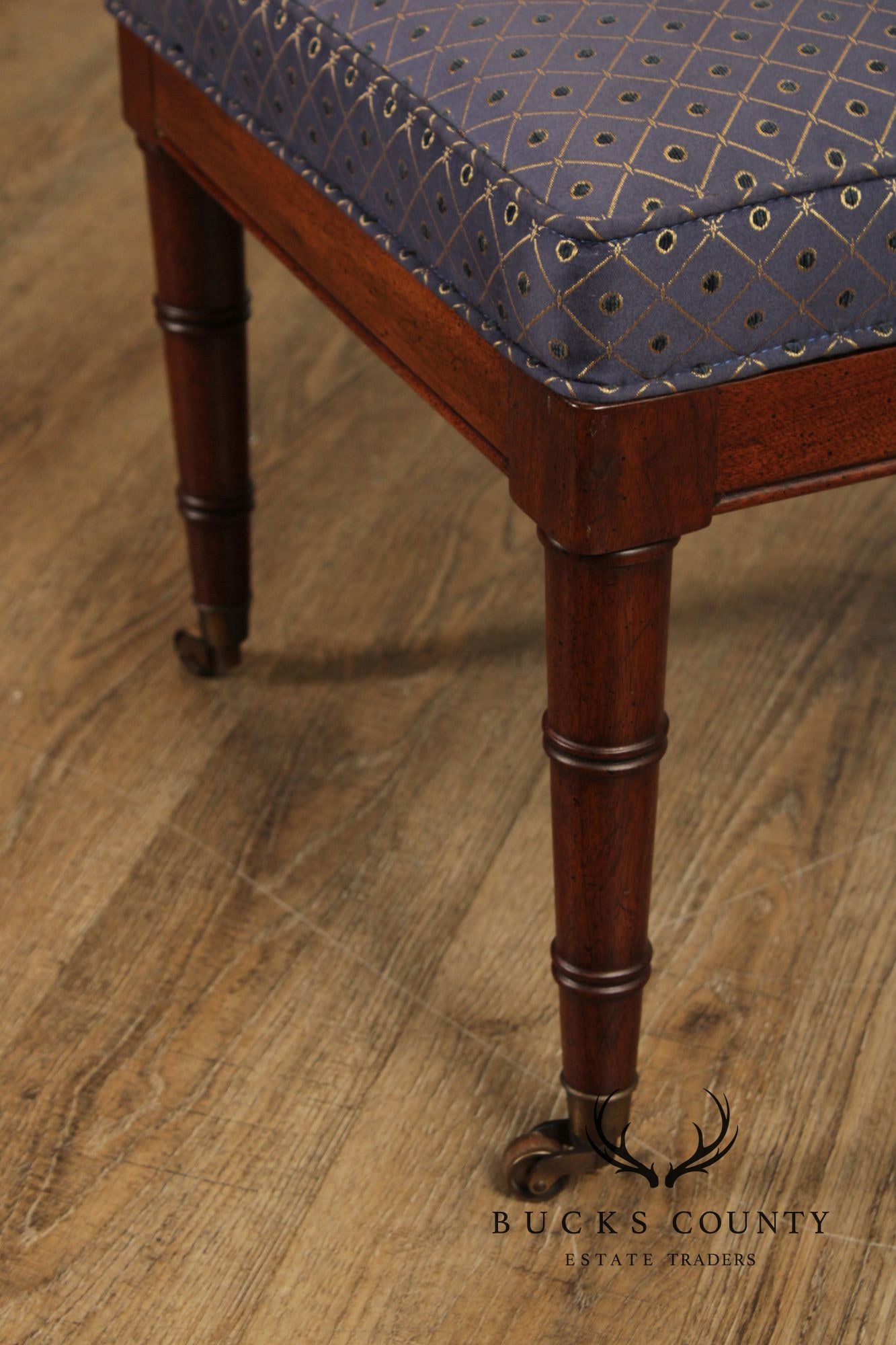 Hickory Chair Faux Bamboo and Caned Armchair and Ottoman