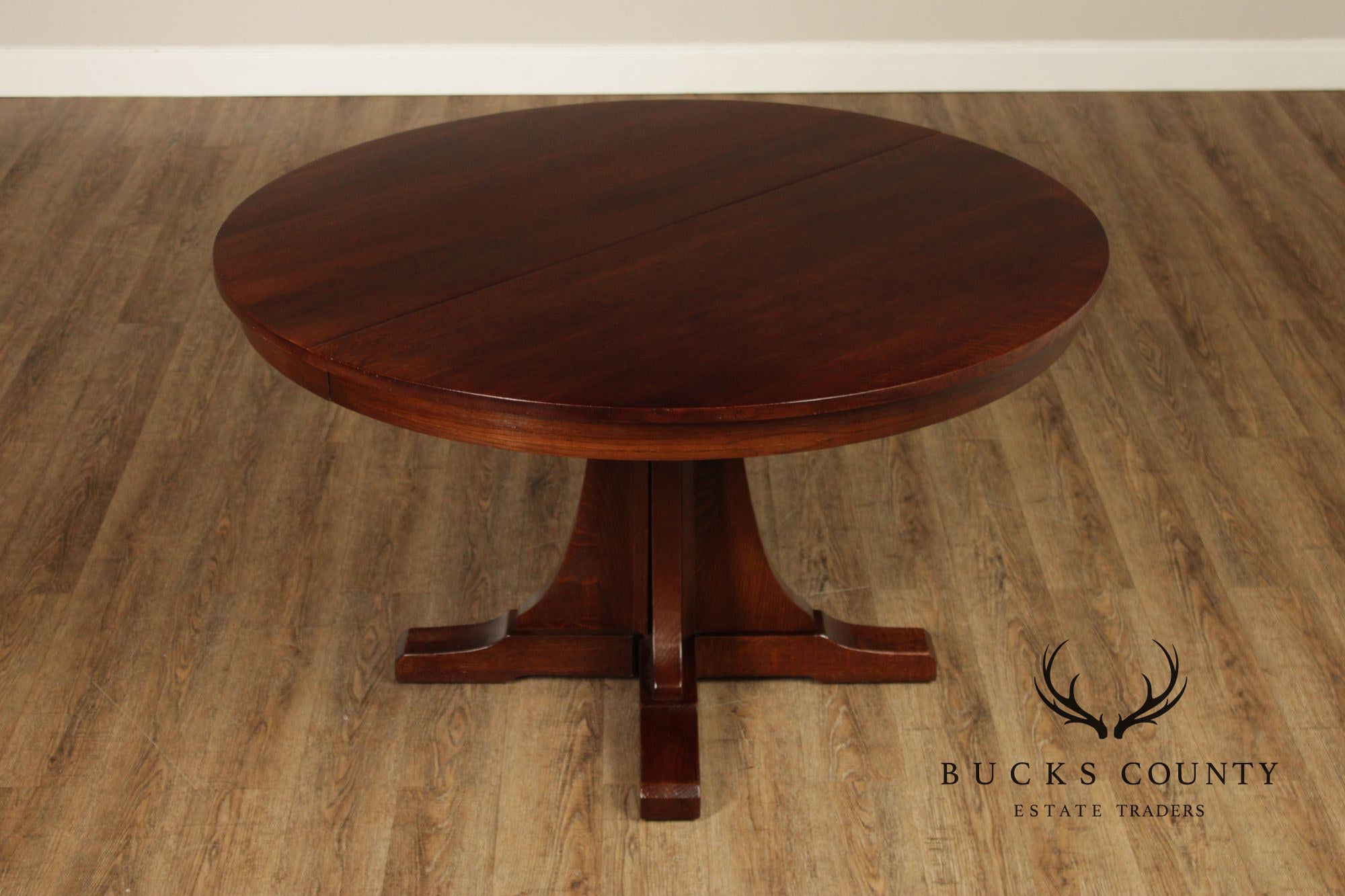 Stickley Mission Style Oak Pedestal Dining Table
