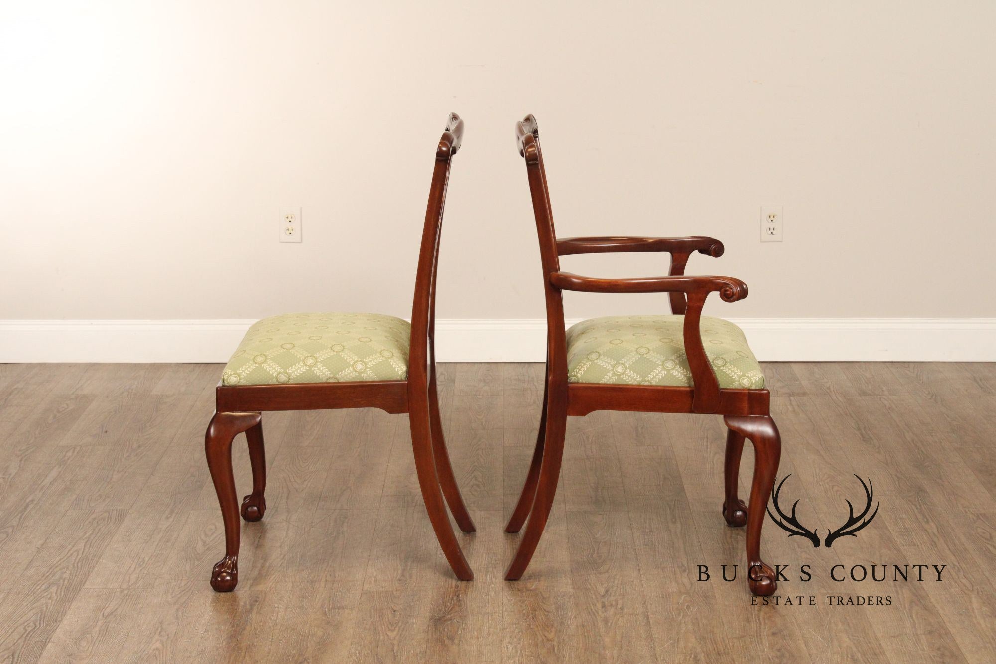 Councill Chippendale Style Set of Ten Mahogany Dining Chairs