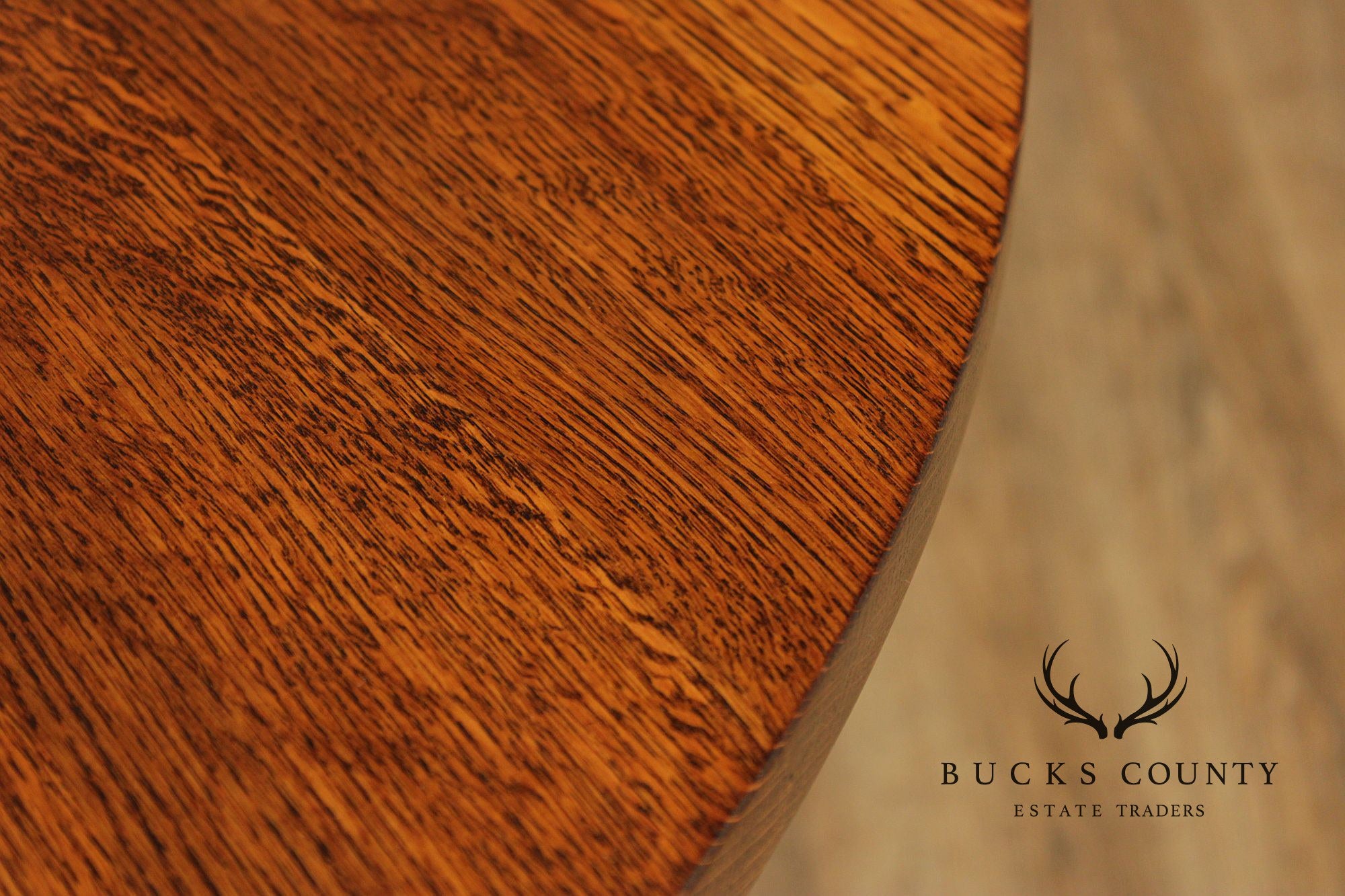 Stickley Mission Collection Round Oak Expandable Dining Table