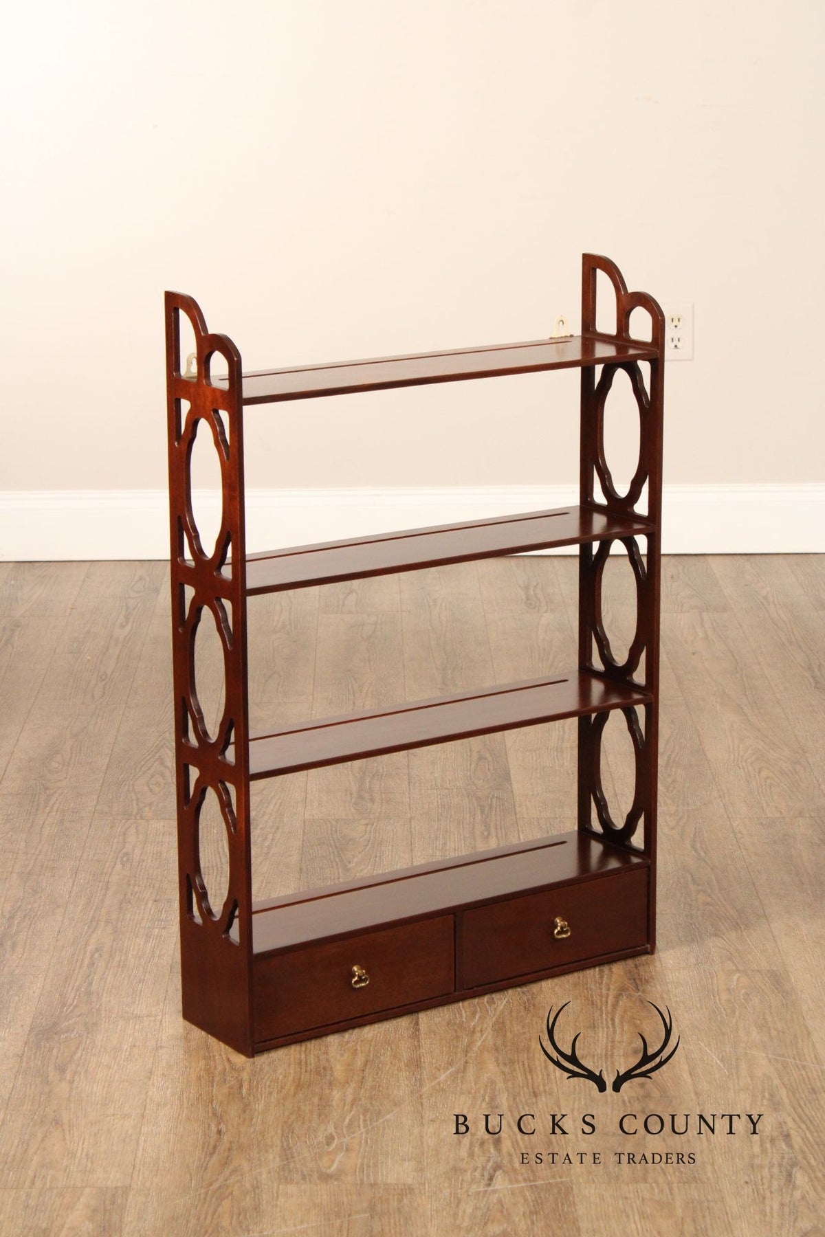 Chippendale Style Mahogany Wall-Hanging Display Shelf
