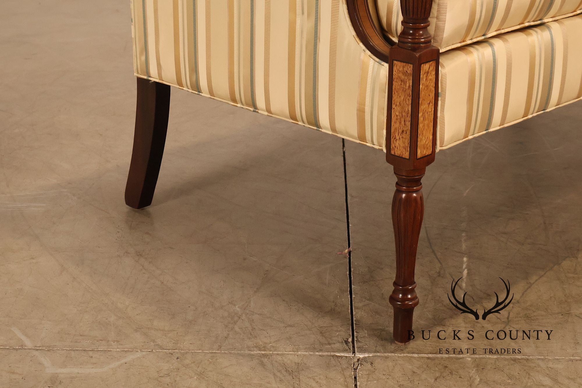 Southwood Sheraton Style Inlaid Mahogany Loveseat
